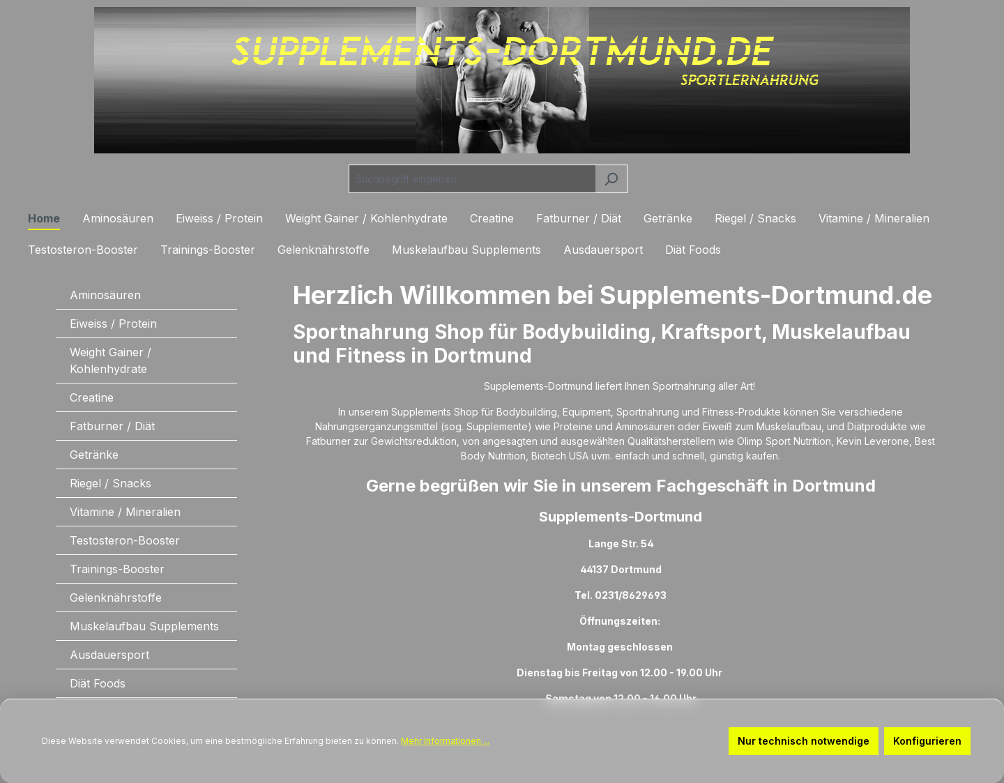 Aktuelle Website-Vorschau von Supplements-Dortmund