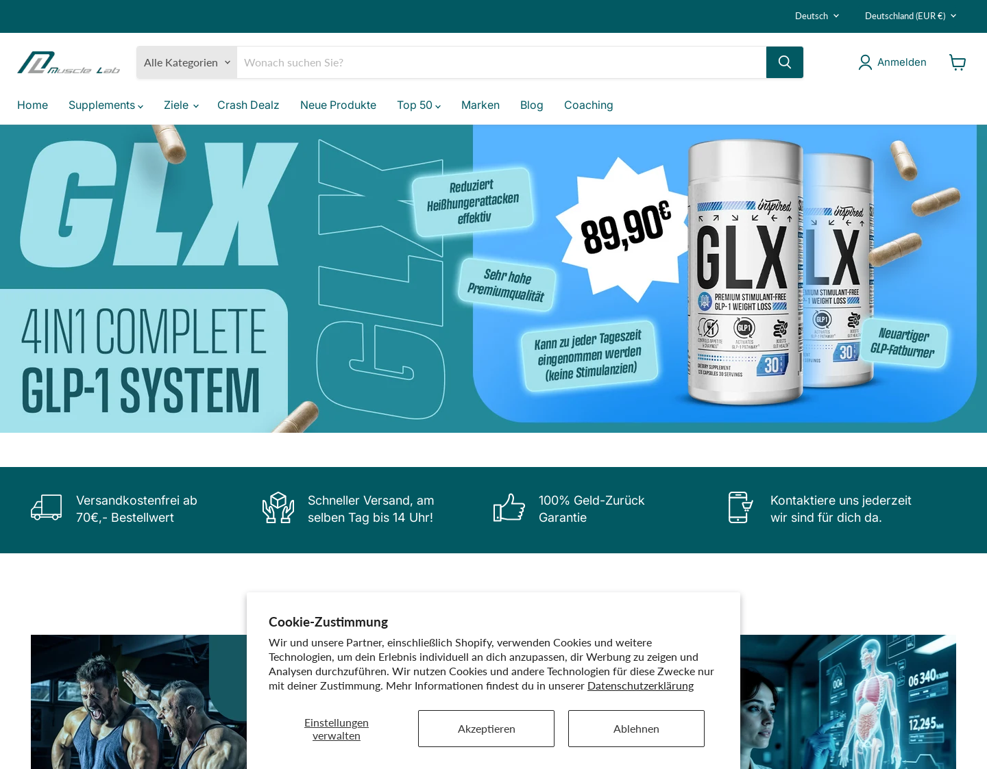Aktuelle Website-Vorschau von Bodybuidling Supplements