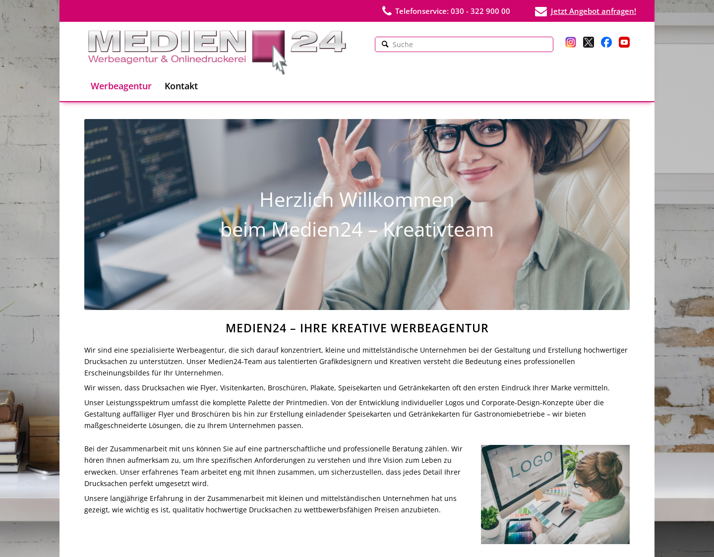 Aktuelle Website-Vorschau von Onlinedruckerei Berlin