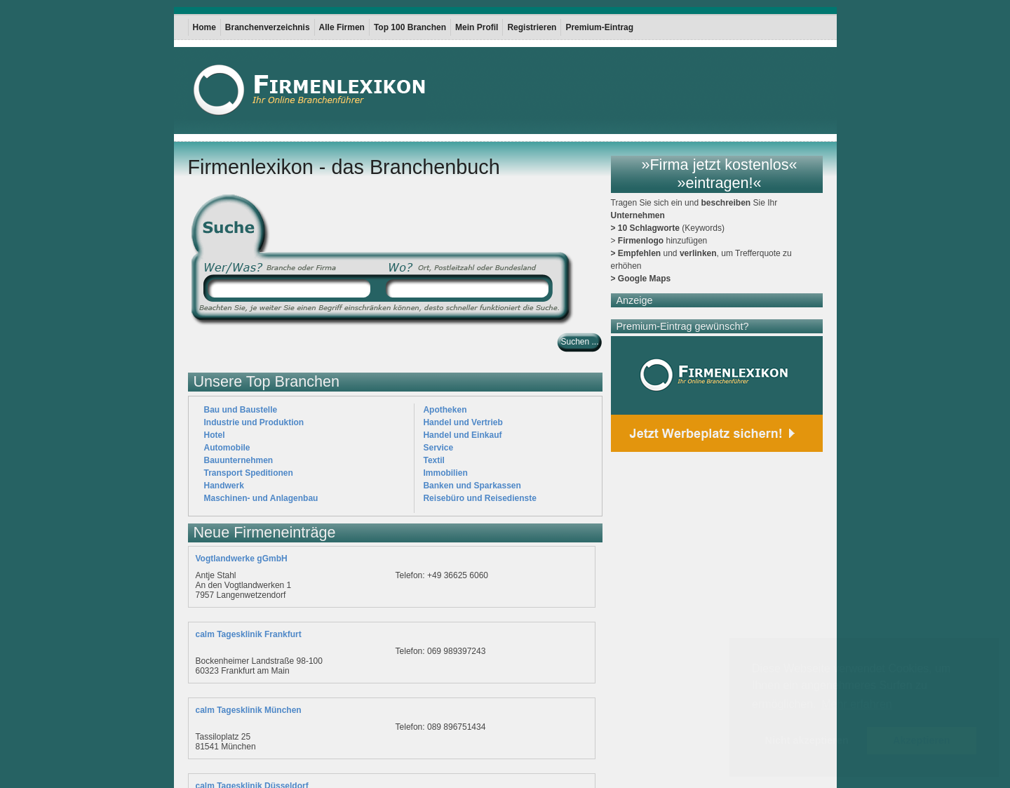 Aktuelle Website-Vorschau von Branchenführer von Firmenlexikon