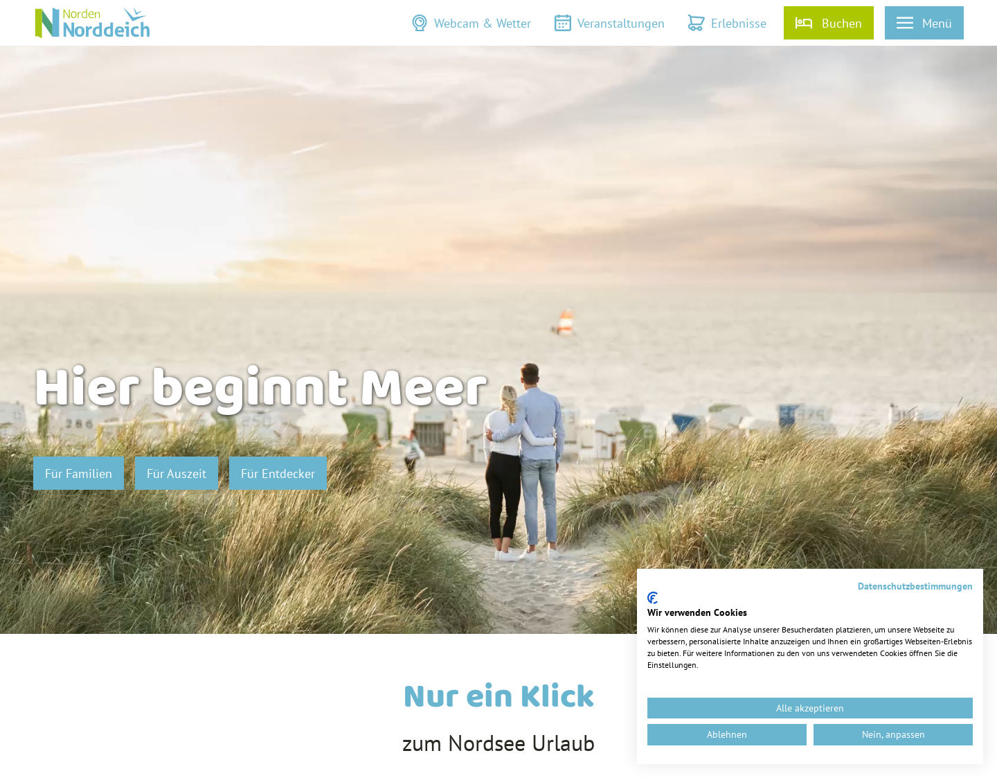 Aktuelle Website-Vorschau von Urlaub an der Nordsee - Norddeich