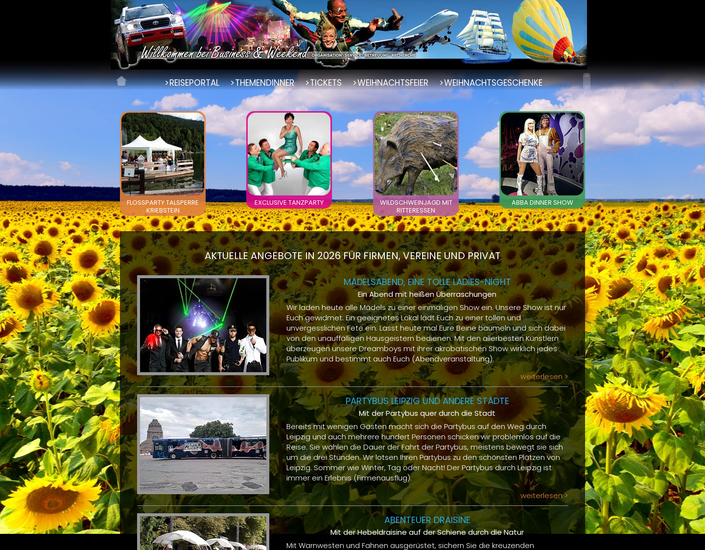 Aktuelle Website-Vorschau von Willkommen bei Business & Weekend