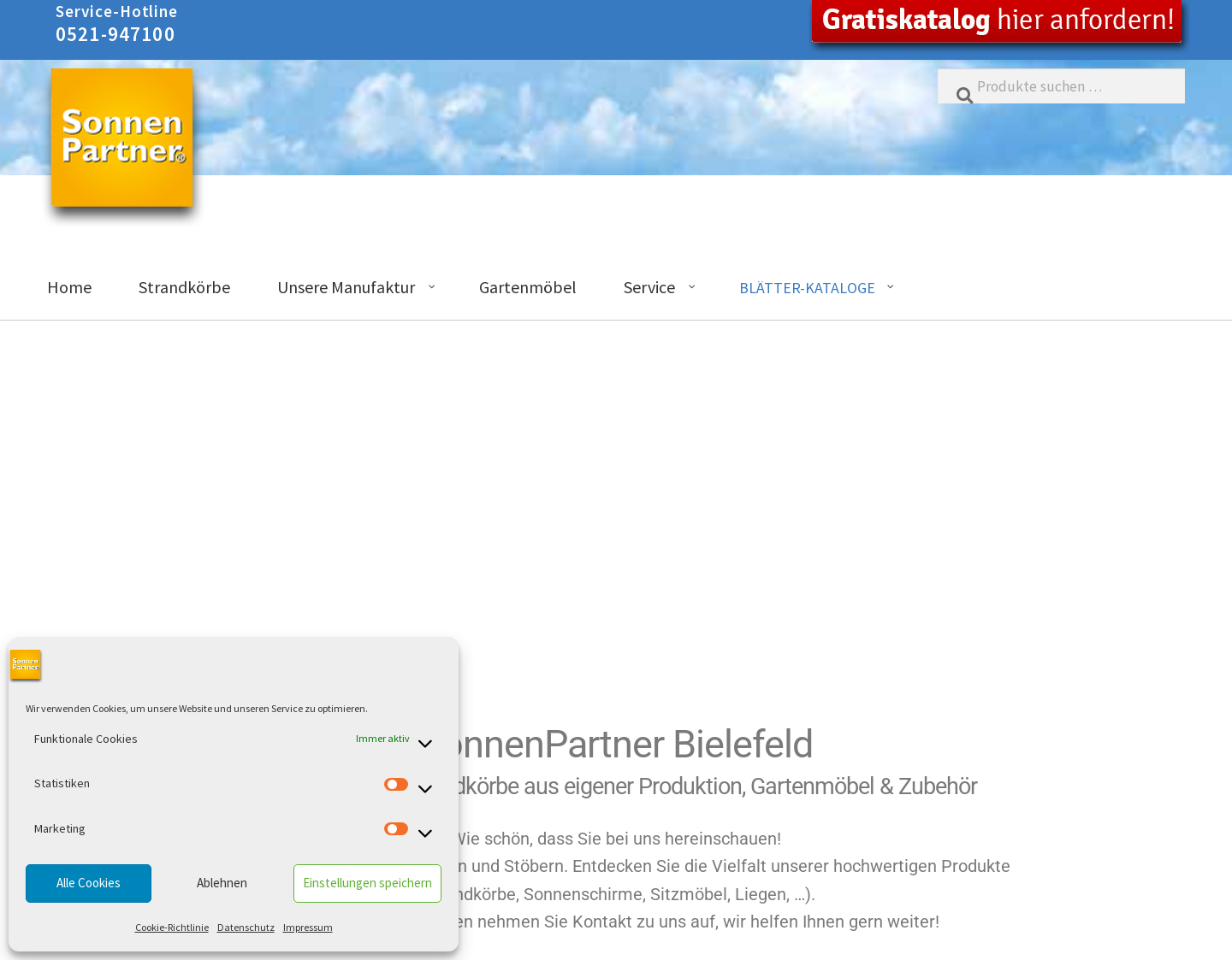 Aktuelle Website-Vorschau von Strandkörbe von SonnenPartner