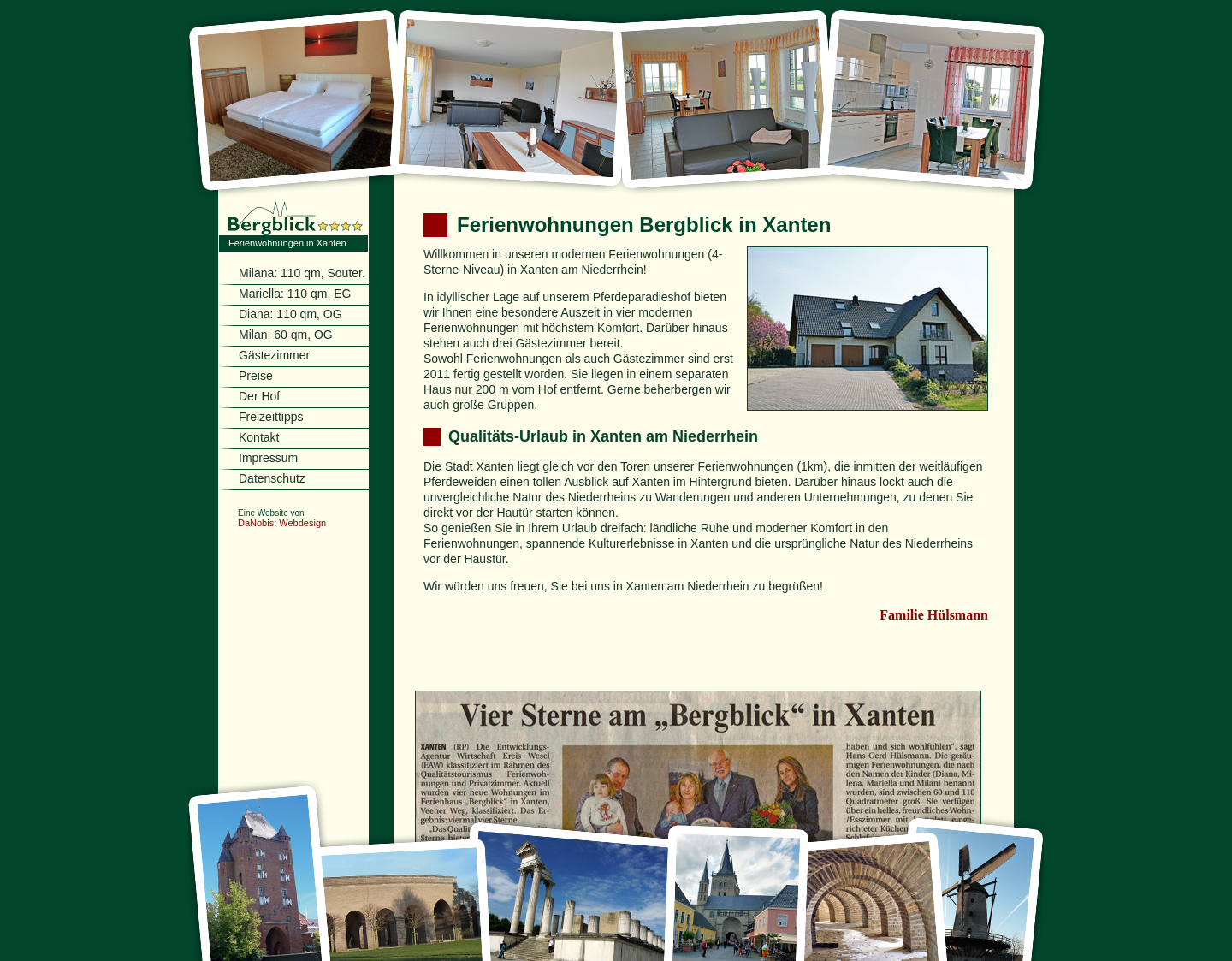 Aktuelle Website-Vorschau von Ferienwohnung in Xanten am Niederrheim
