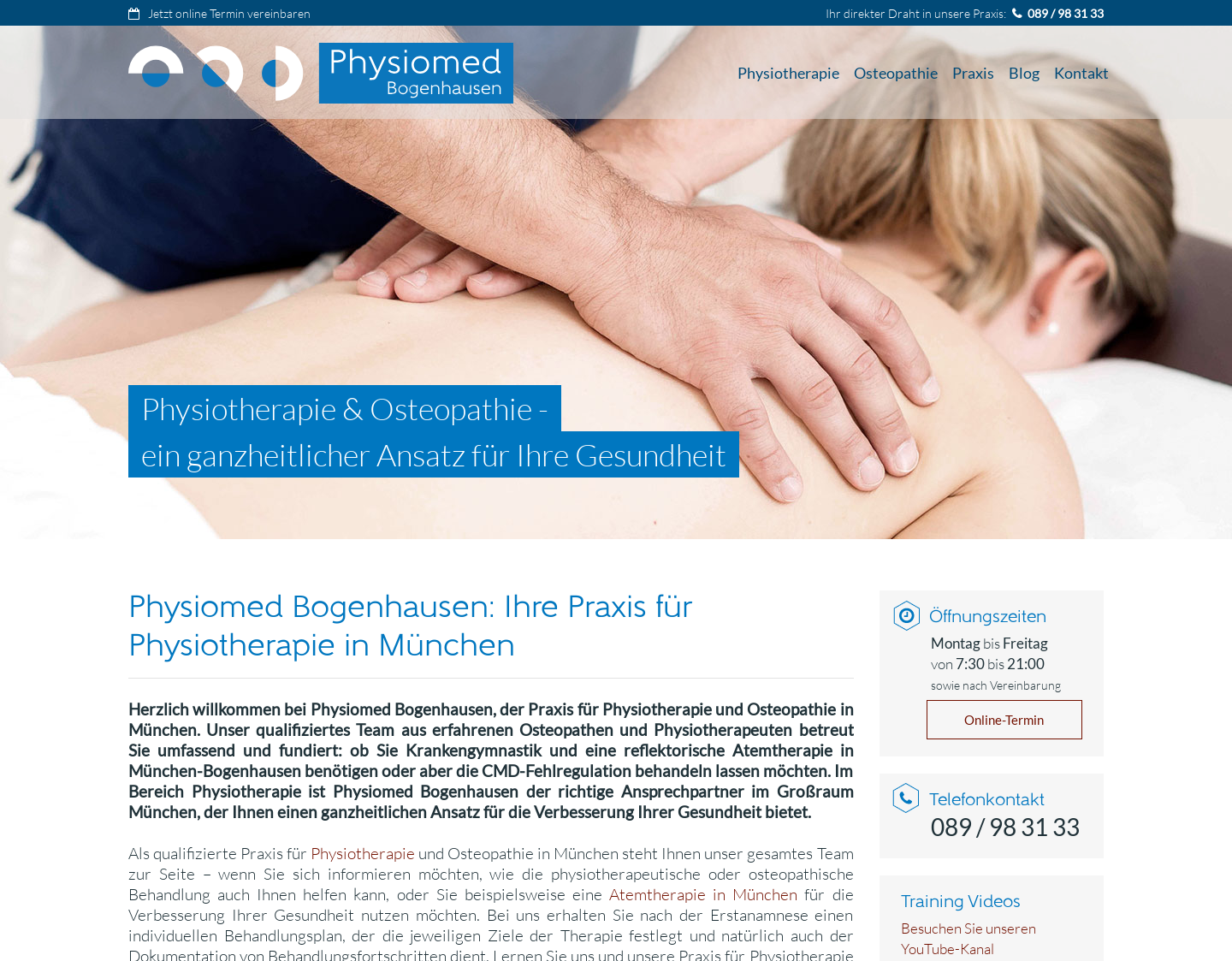 Aktuelle Website-Vorschau von Physio Med Therapie Rehabilitation