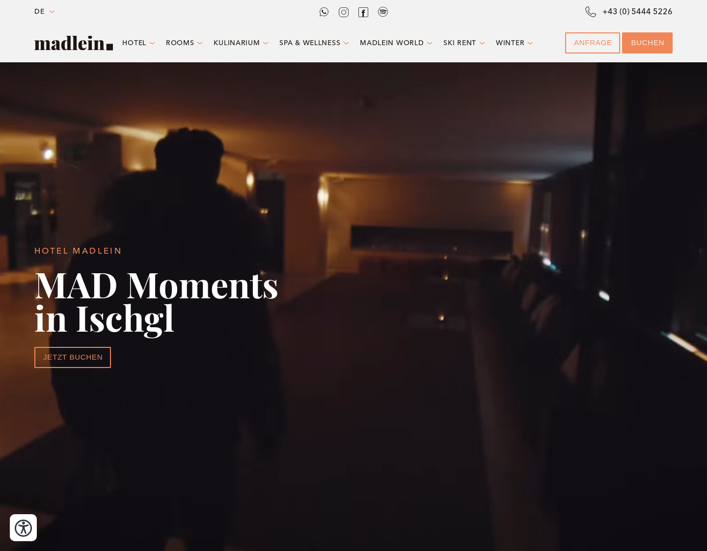 Aktuelle Website-Vorschau von Hotel Madlein Ski Urlaub - Ischgl, Tirol