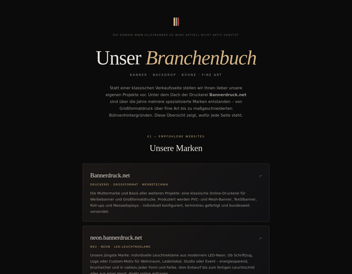Aktuelle Website-Vorschau von allesbanner