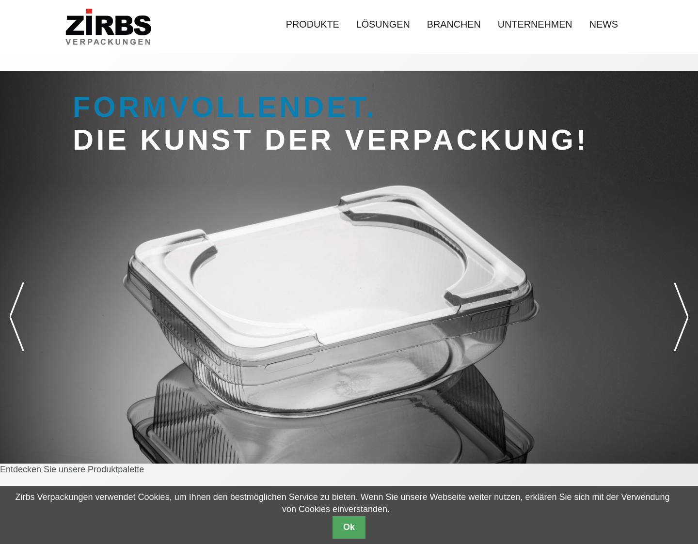 Aktuelle Website-Vorschau von Zirbs Kompetenz im Thermoformen