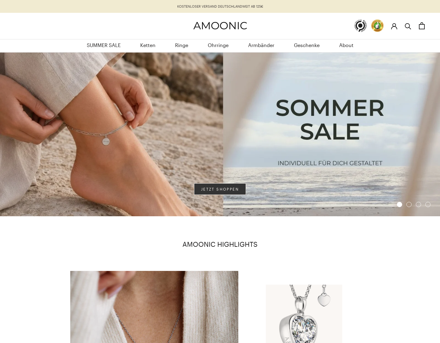 Aktuelle Website-Vorschau von Designerschmuck & Verlobungsringe