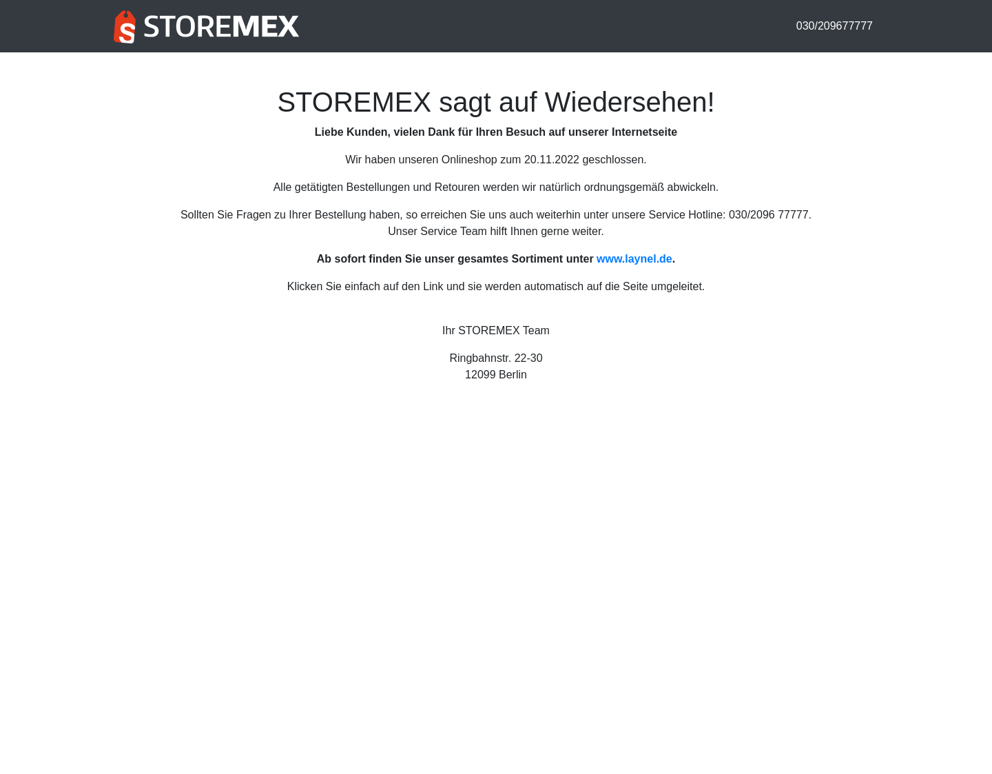 Aktuelle Website-Vorschau von Friseurbedarf Storemex
