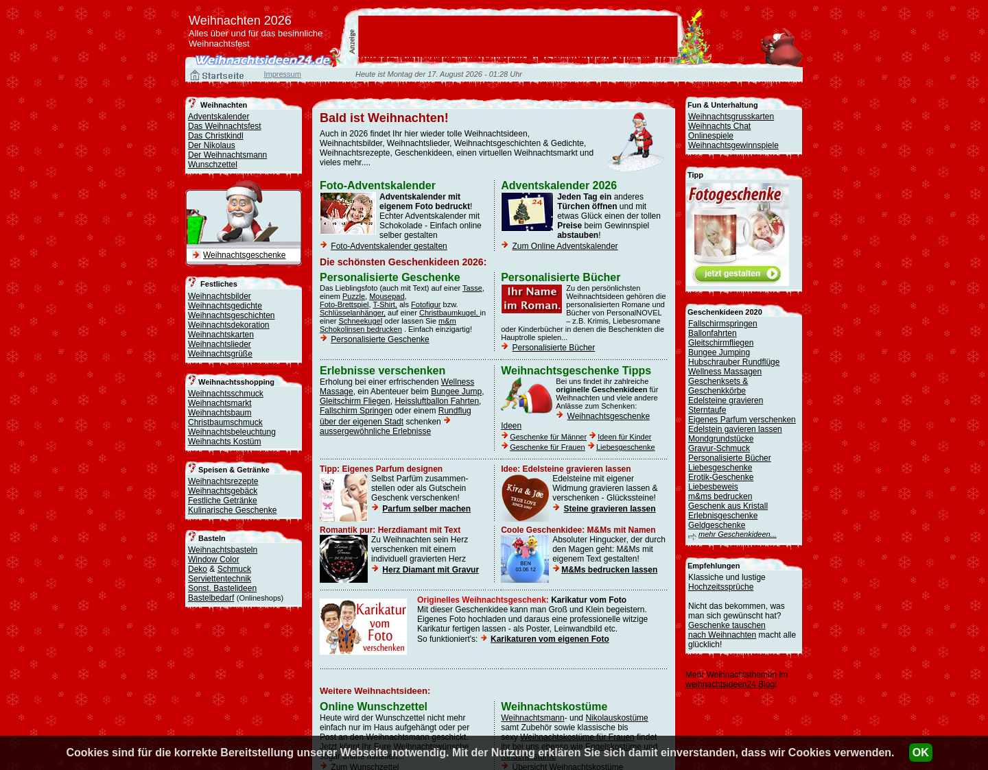 Aktuelle Website-Vorschau von Originelle Weihnachtsgeschenke