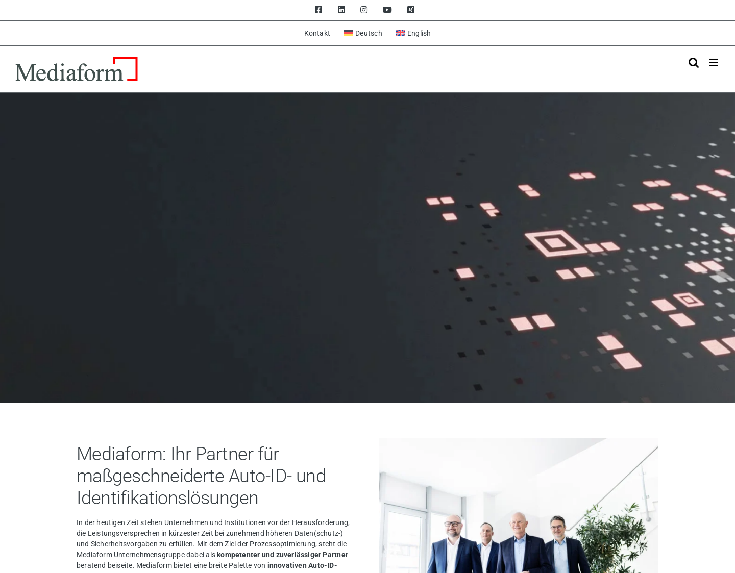 Aktuelle Website-Vorschau von Mediaform - Barcode Solutions