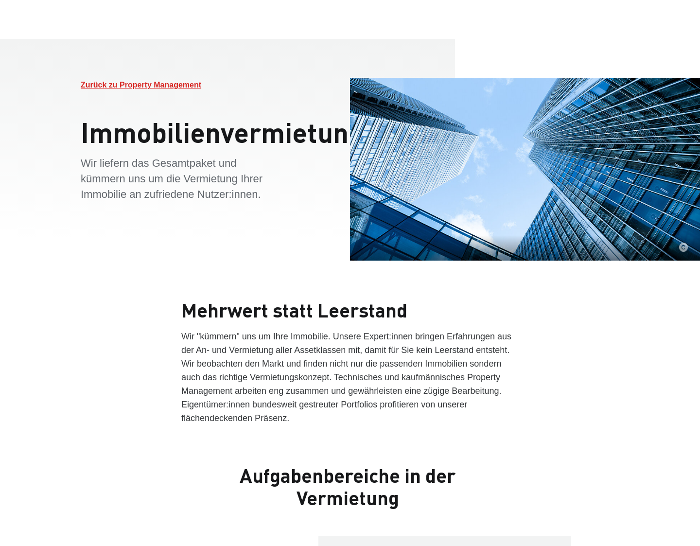 Aktuelle Website-Vorschau von Gewerbeimmobilien von STRABAG