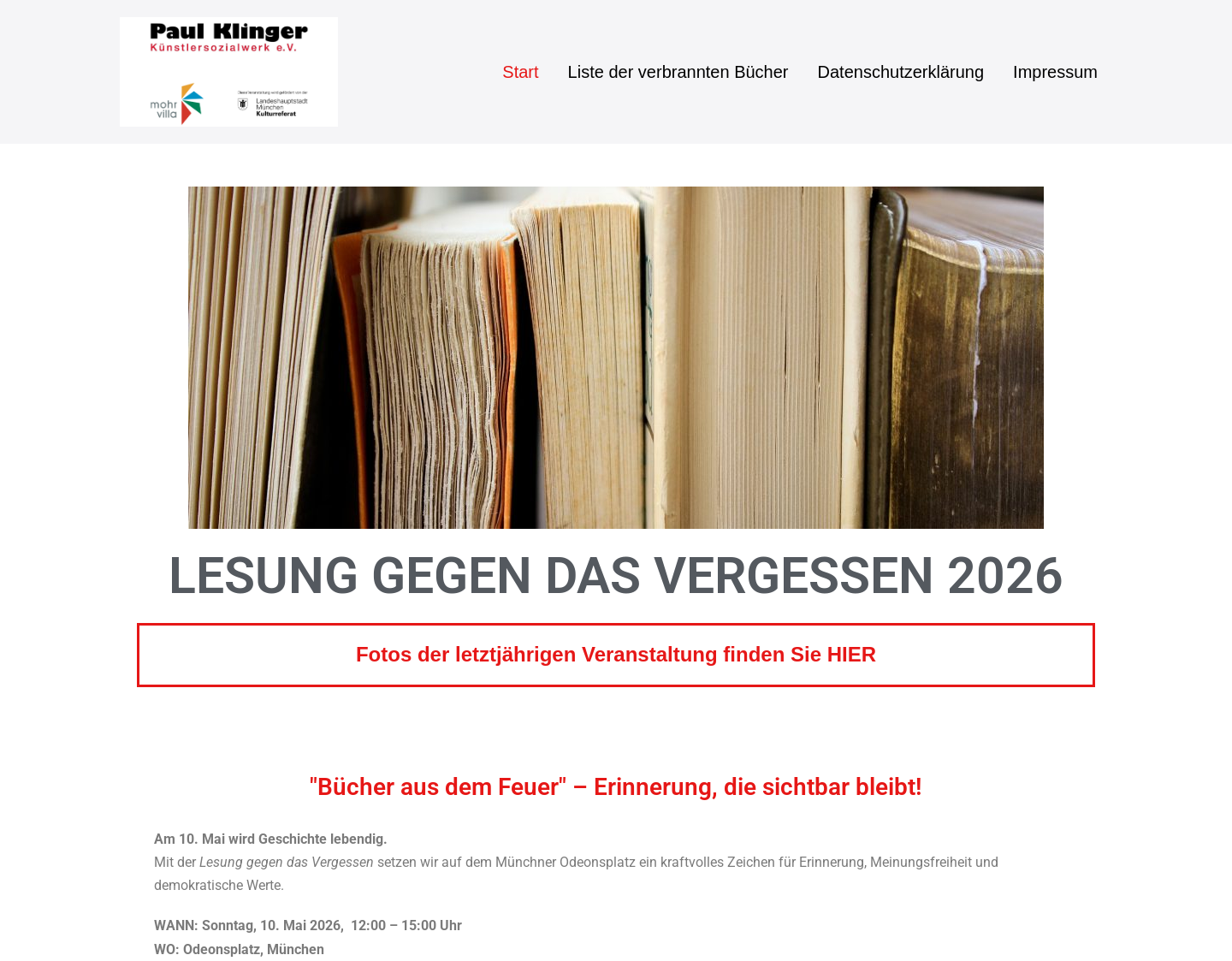 Aktuelle Website-Vorschau von Bücherlesung, die Plattform für Künstler