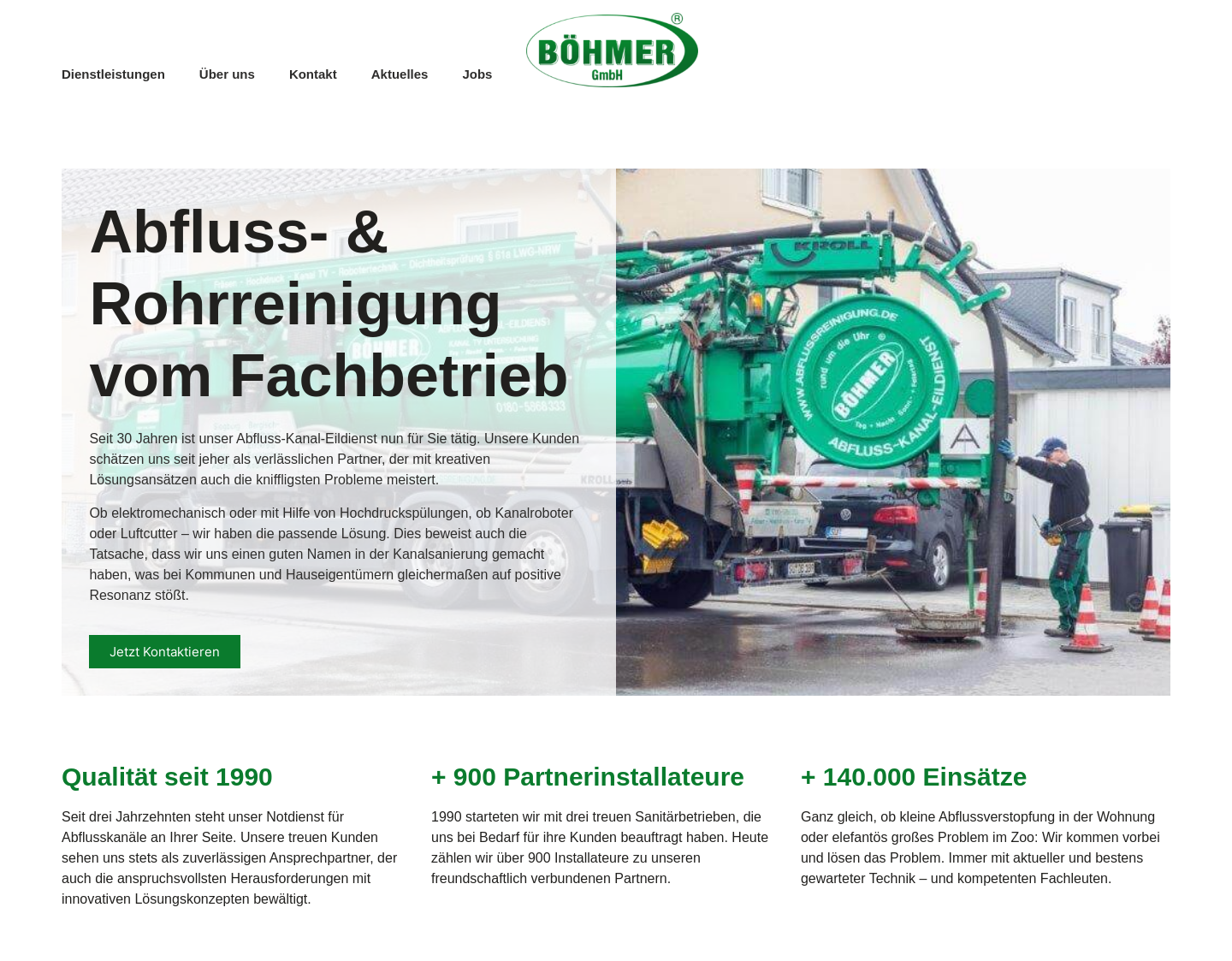 Aktuelle Website-Vorschau von Abfluss-Kanal-Eildienst Böhmer