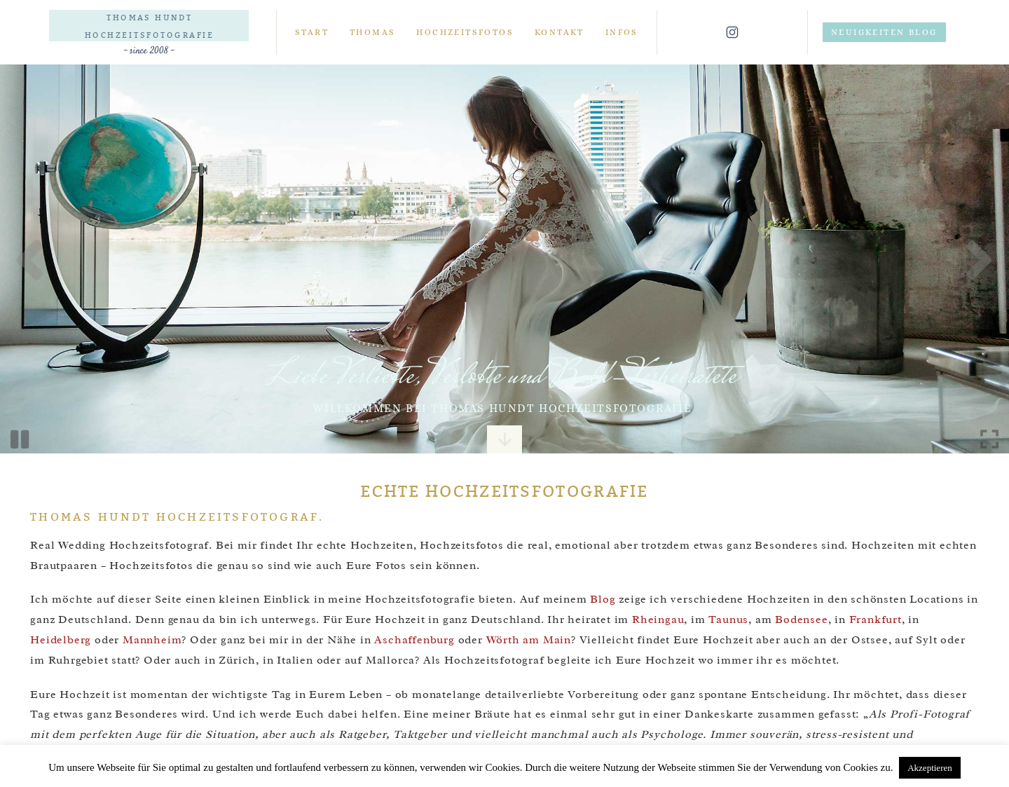 Aktuelle Website-Vorschau von Hochzeitsfotografie Thomas Hundt