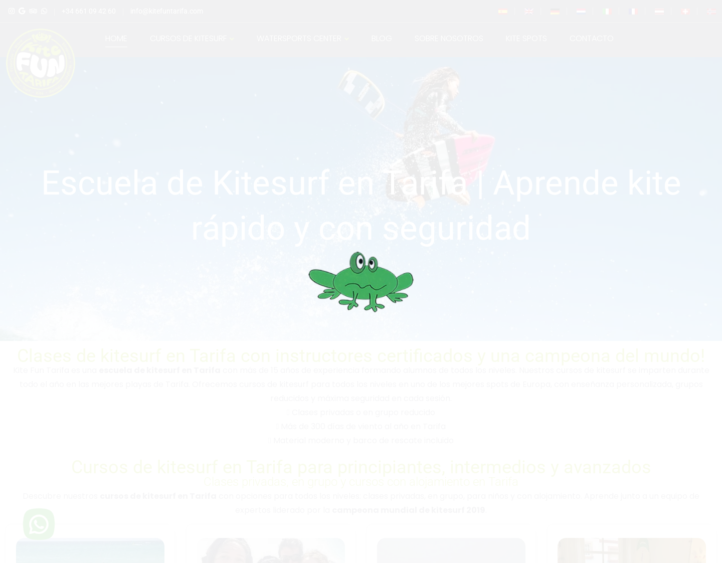 Aktuelle Website-Vorschau von Kiteschool Kite Fun Tarifa