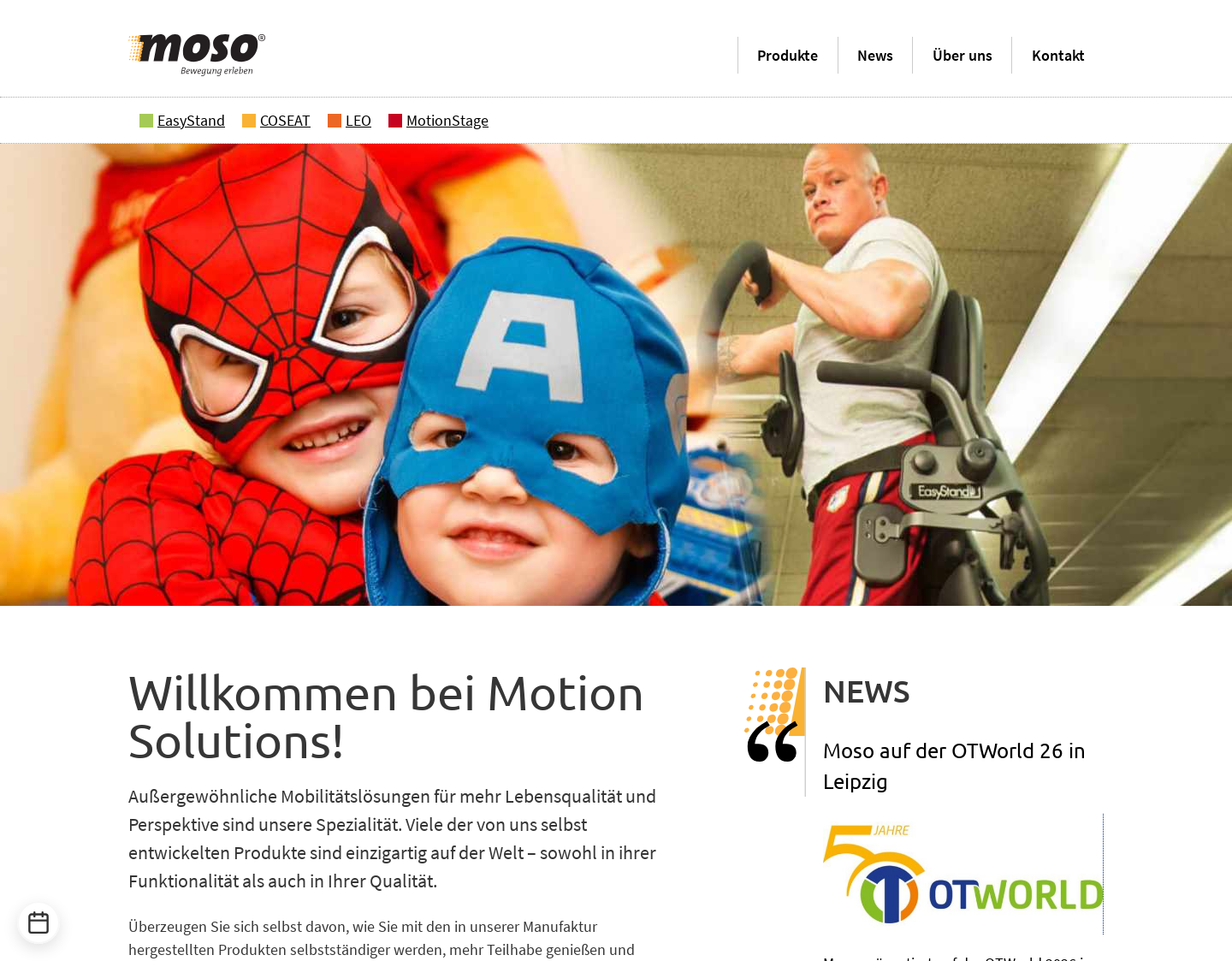 Aktuelle Website-Vorschau von Motion Solutions GmbH / MoSo