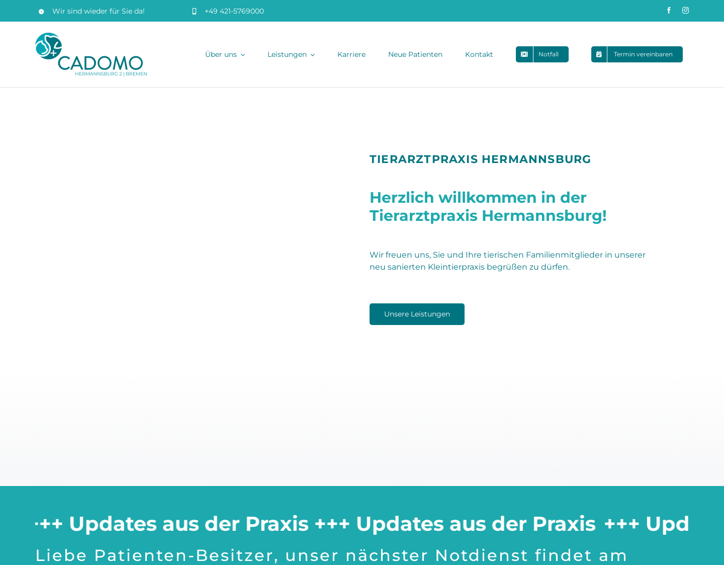 Aktuelle Website-Vorschau von Fachtierarzt für Kleintiere