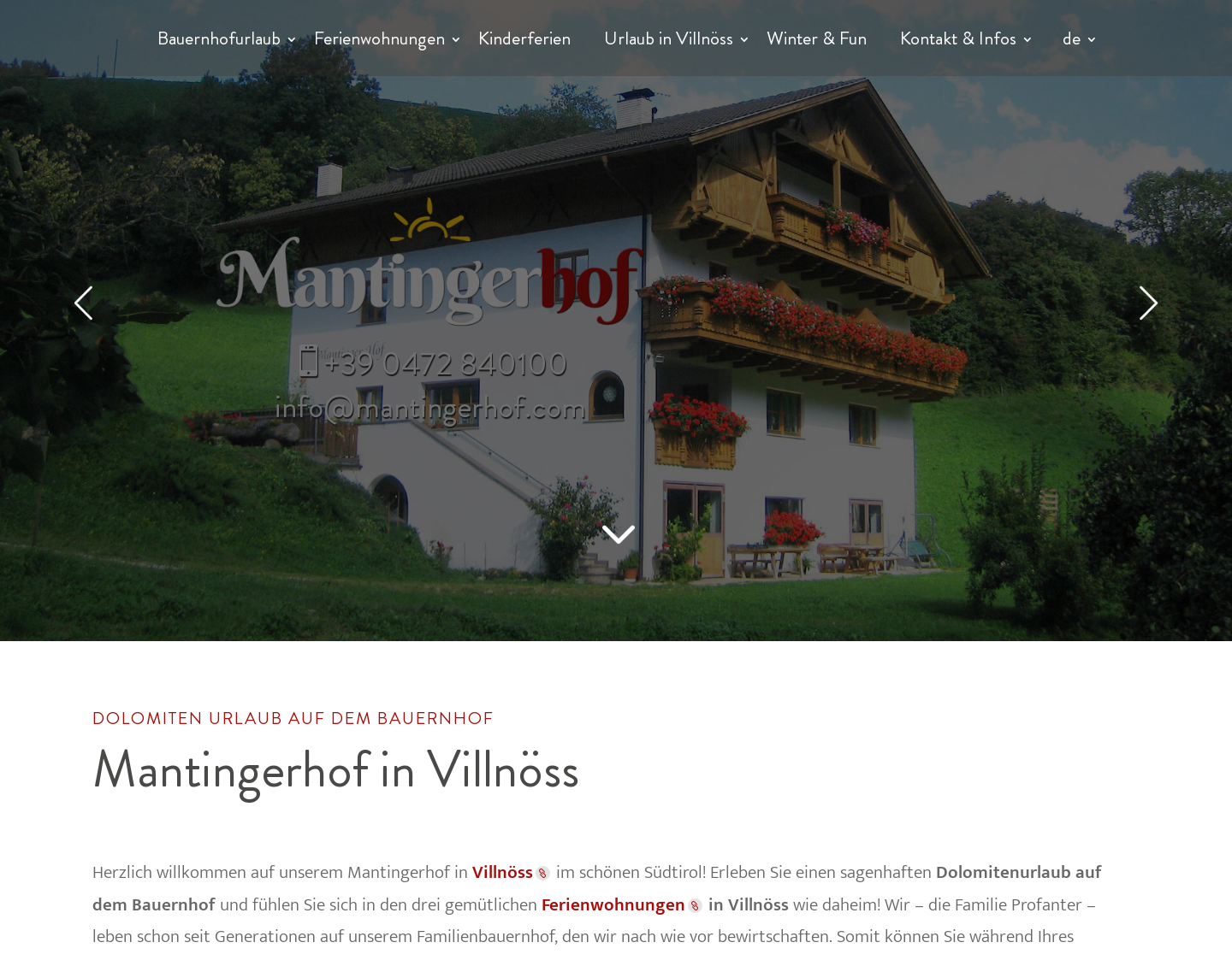 Aktuelle Website-Vorschau von Bauernhof in Villnöss/ Südtirol
