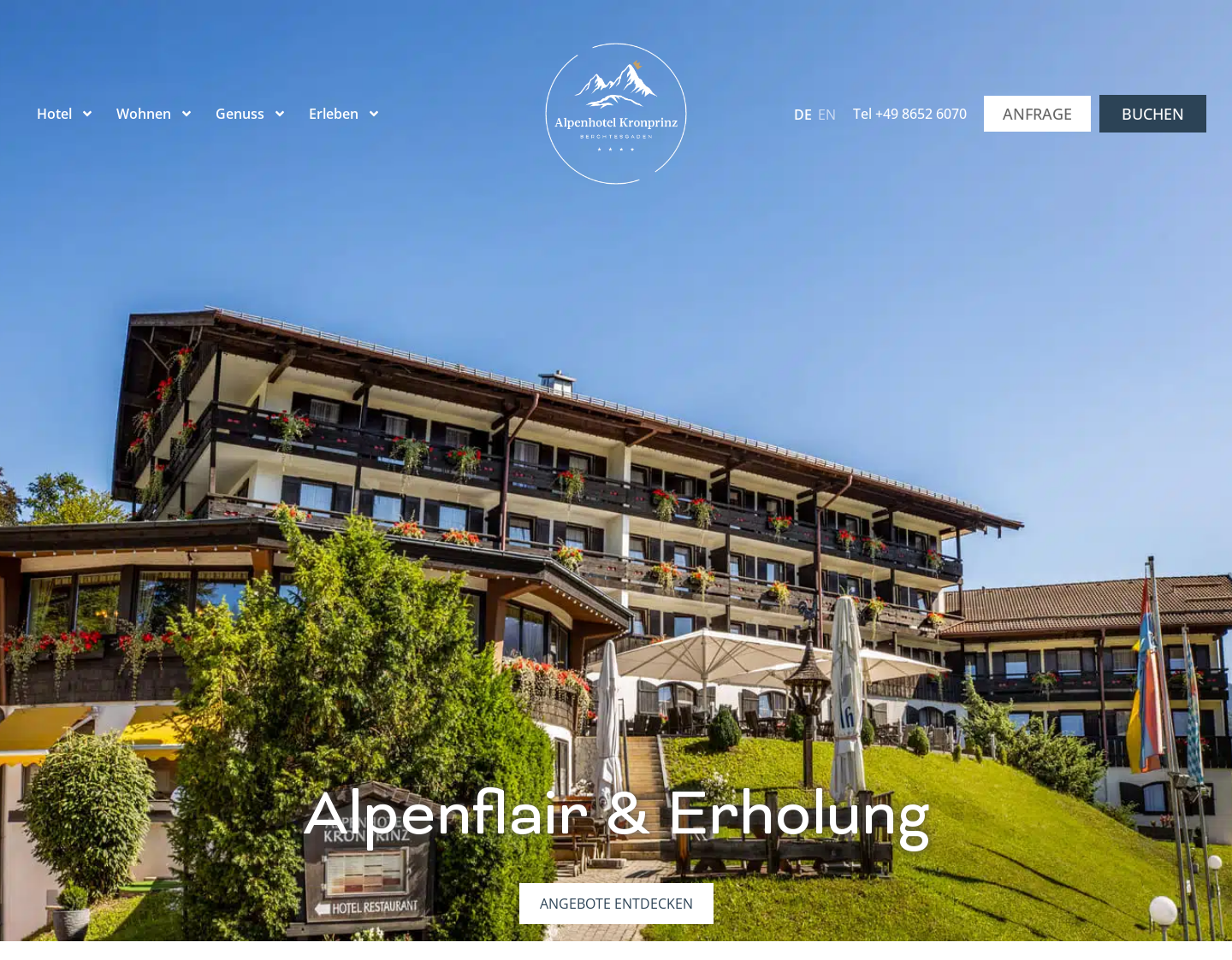 Aktuelle Website-Vorschau von Urlaub im Alpenhotel Kronprinz****