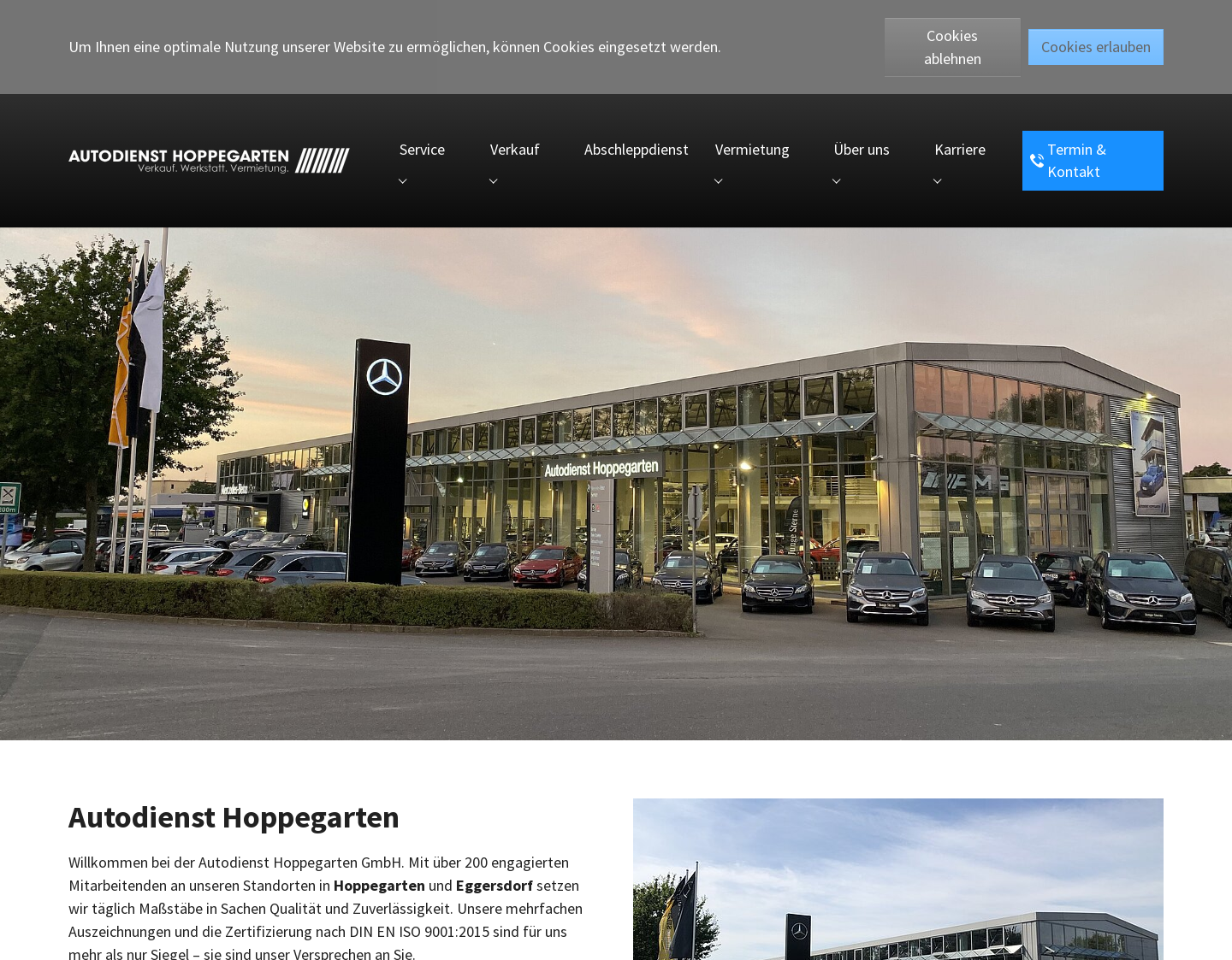 Aktuelle Website-Vorschau von Mercedes-Benz Kundendienst für Berlin