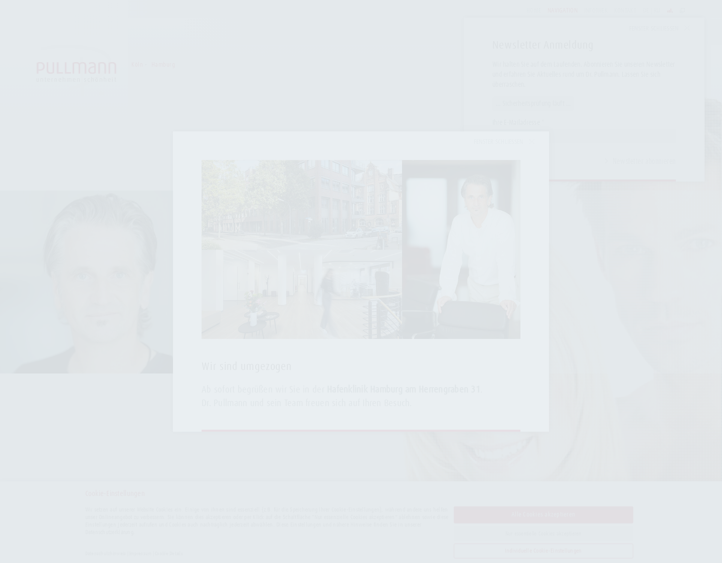 Aktuelle Website-Vorschau von Schönheitschirurgie in Köln