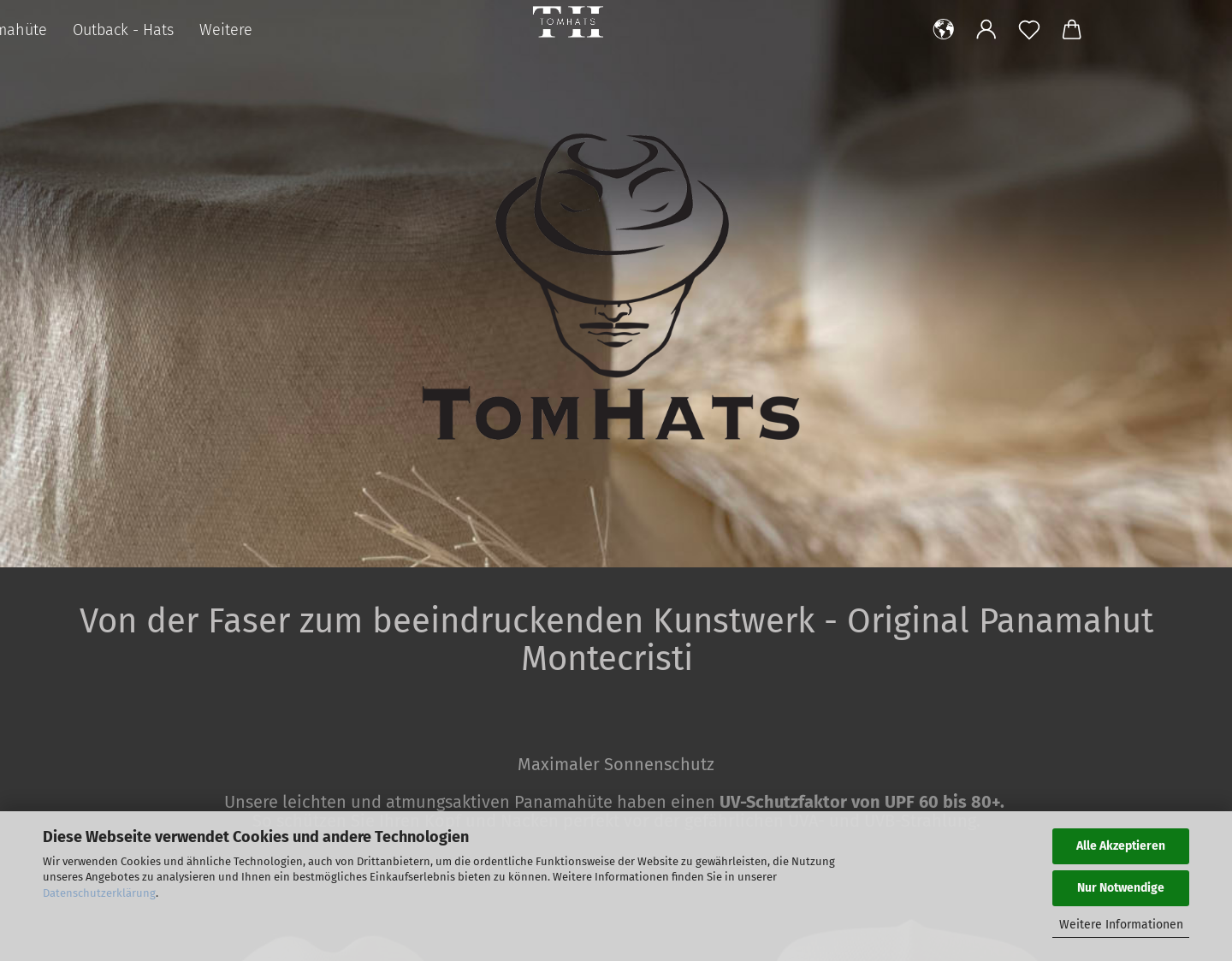 Aktuelle Website-Vorschau von Original Panamahut aus Montecristi