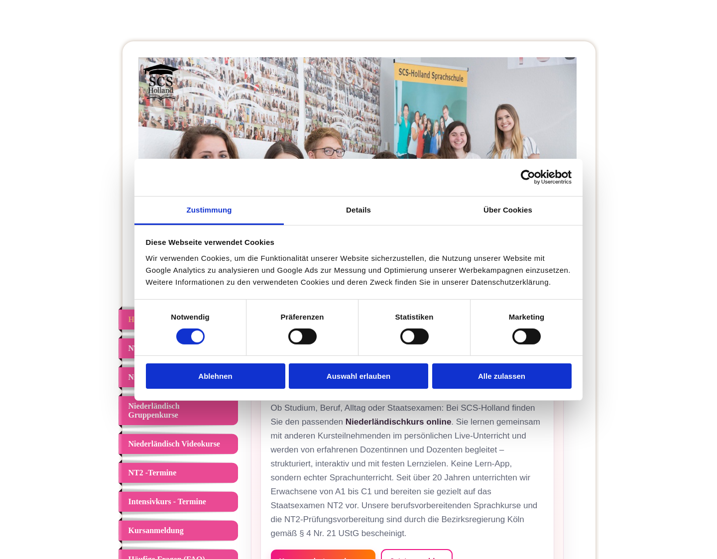 Aktuelle Website-Vorschau von Intensivkurse: Business-Englisch