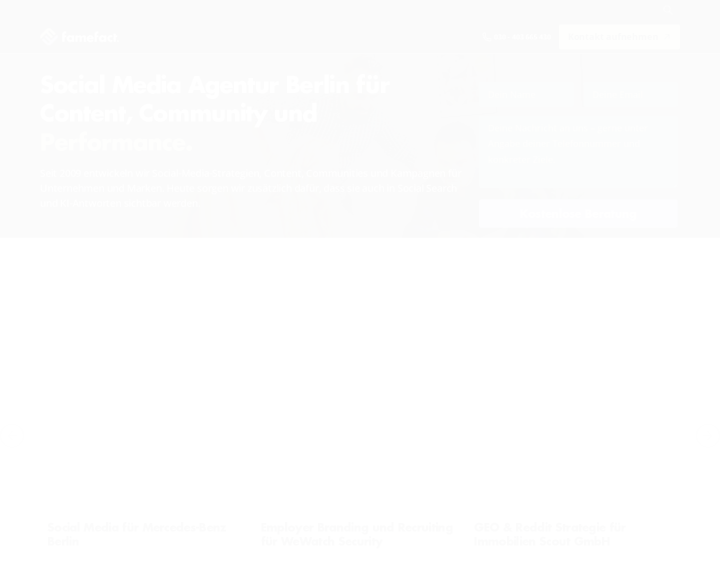 Aktuelle Website-Vorschau von Social Media Marketing