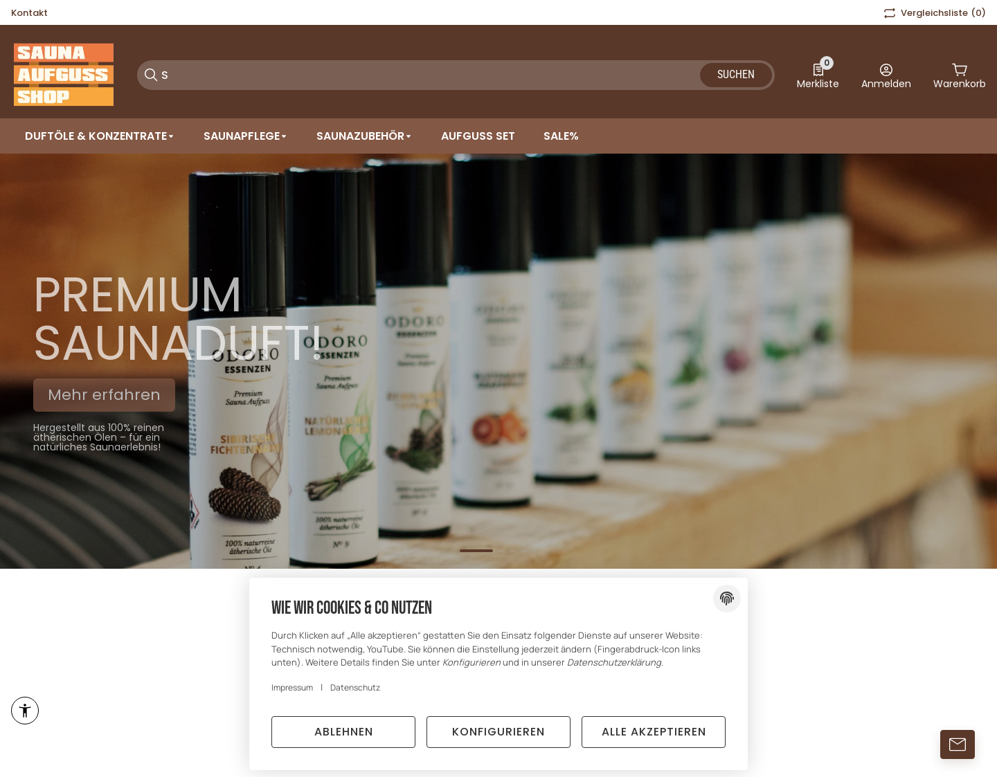 Aktuelle Website-Vorschau von Das Well-Nest | Saunazubehör