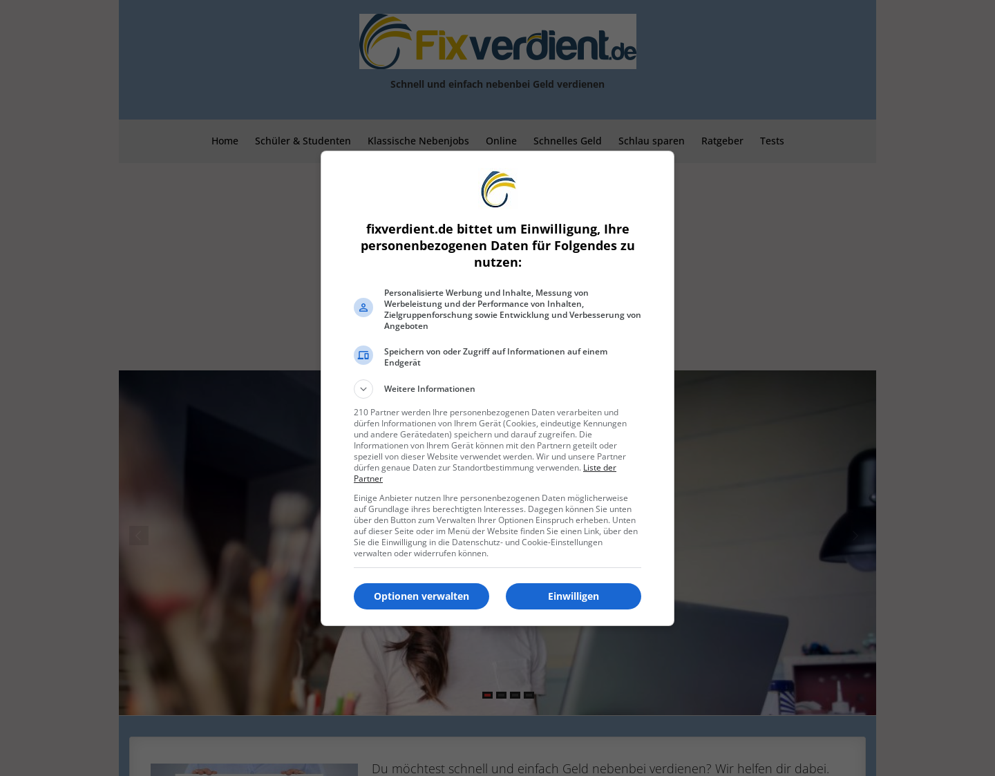 Aktuelle Website-Vorschau von Fixverdient.de - Das Jobportal