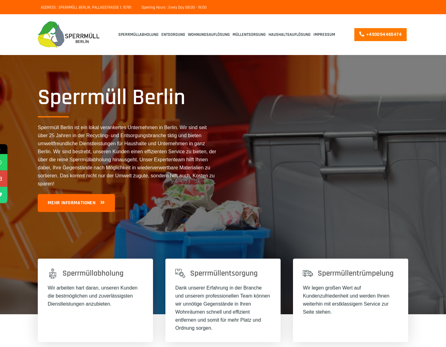 Aktuelle Website-Vorschau von Sperrmuell Berlin
