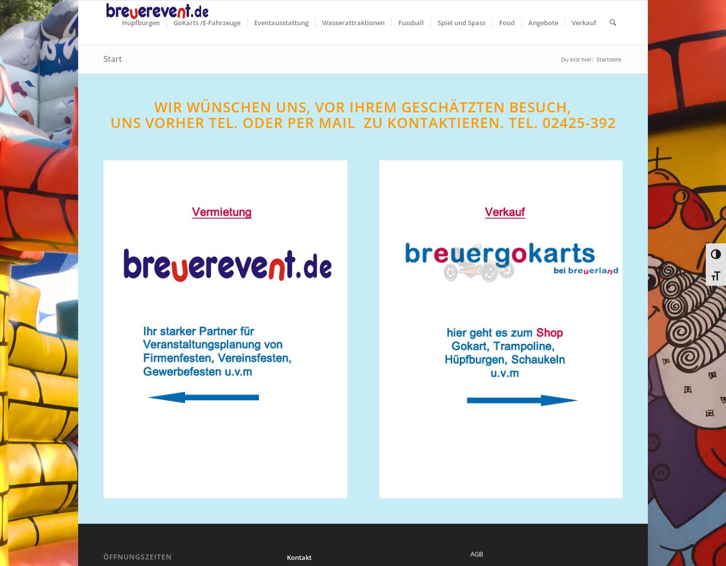 Aktuelle Website-Vorschau von Breuerland Veranstaltungsplanung