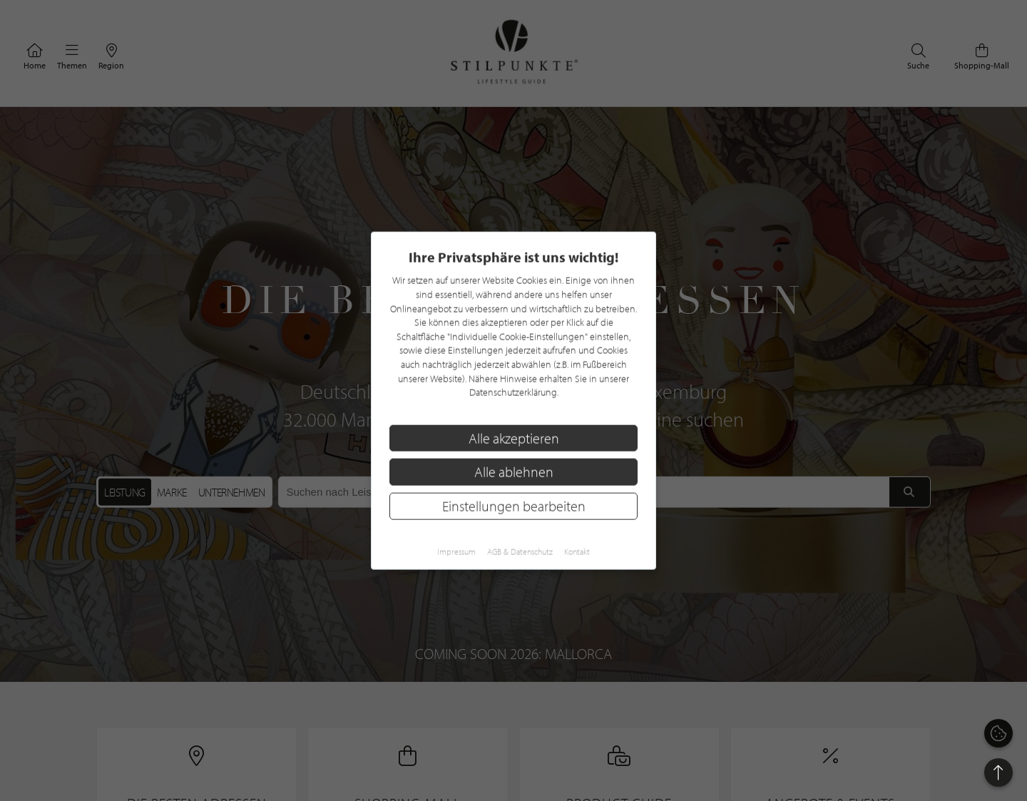 Aktuelle Website-Vorschau von STILPUNKTE - Lifestyle Guide