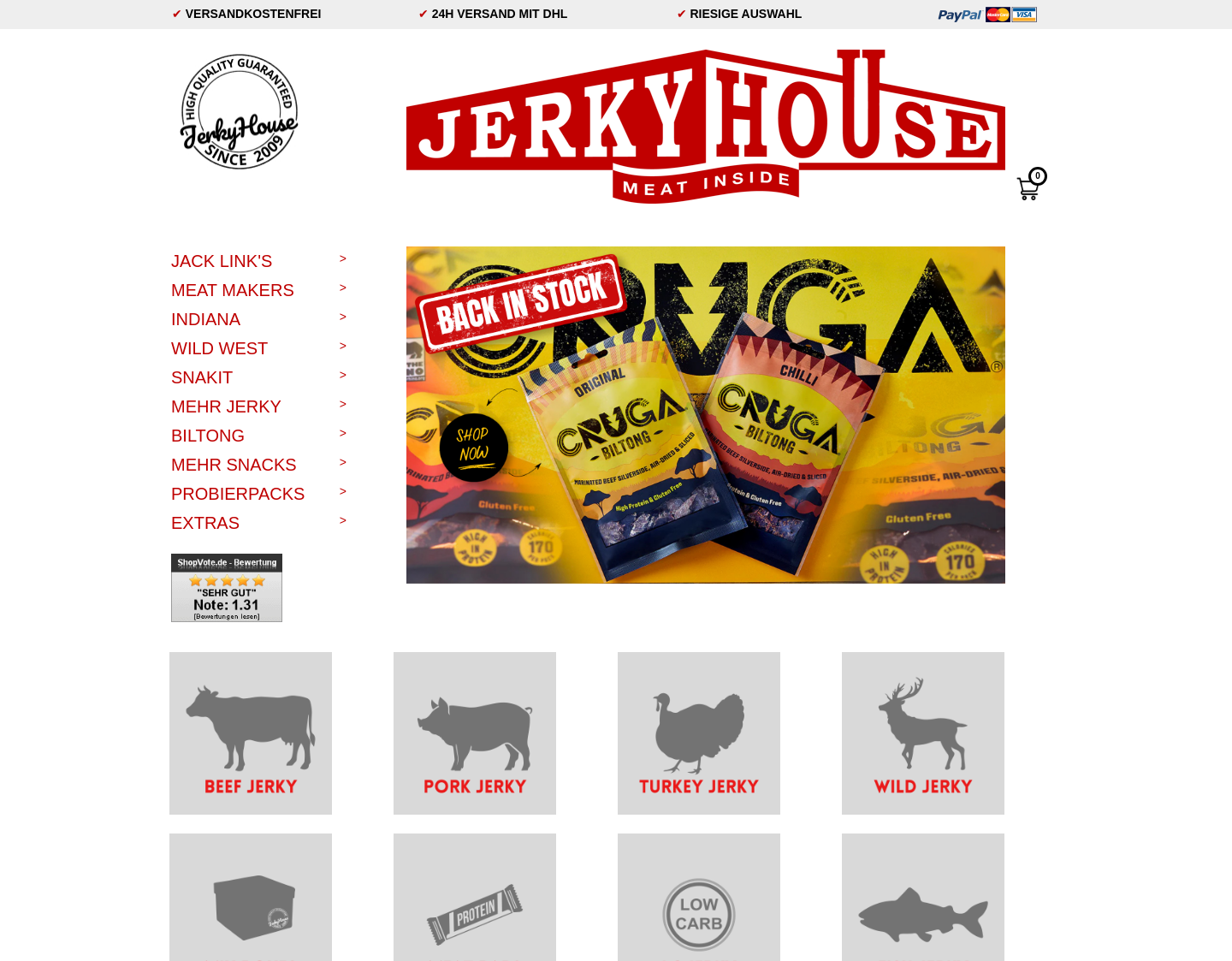 Aktuelle Website-Vorschau von Beef Jerky Shop