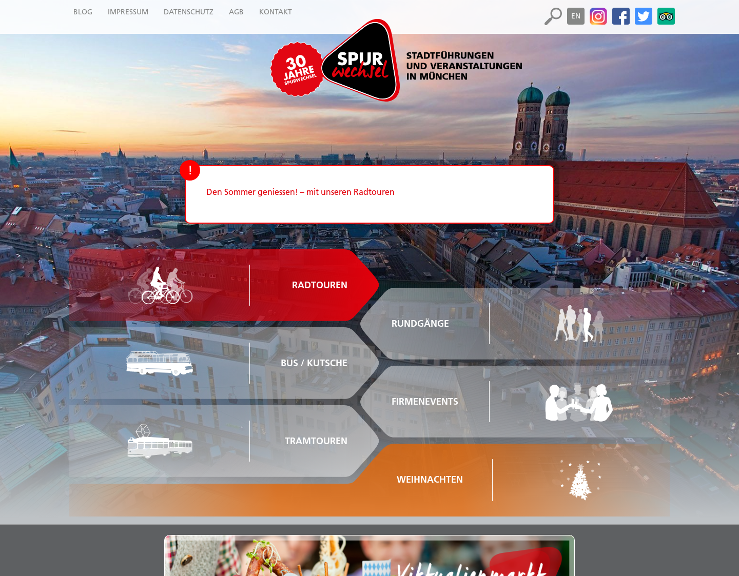 Aktuelle Website-Vorschau von Stadtführungen ? Spurwechsel