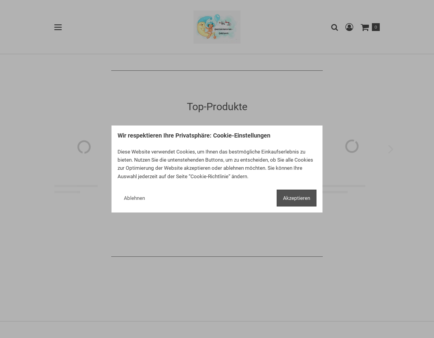 Aktuelle Website-Vorschau von Geschenketorten Gebhardt