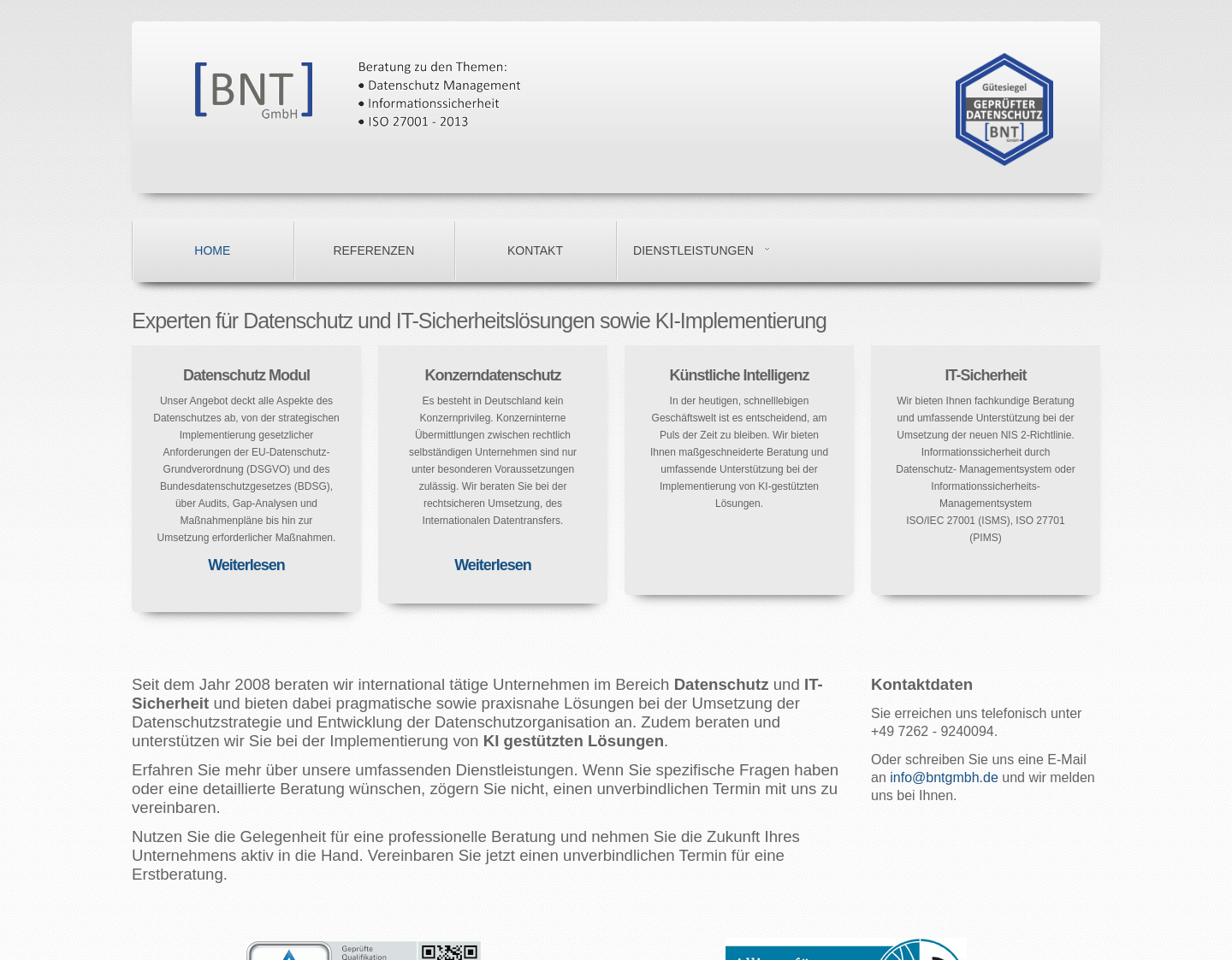 Aktuelle Website-Vorschau von Datenschutz ist wichtig