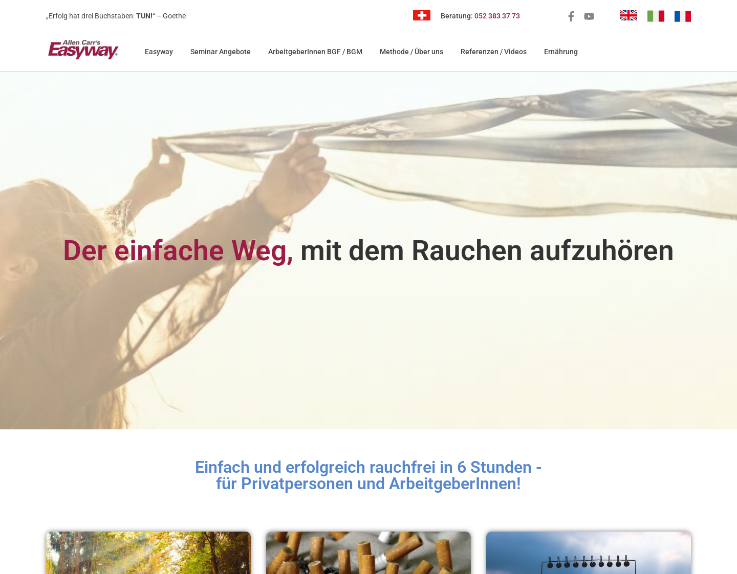 Aktuelle Website-Vorschau von Endlich Nichtraucher