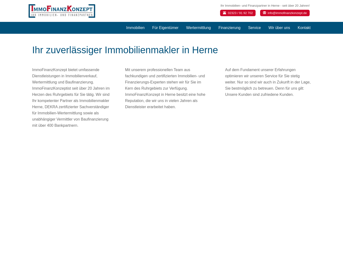 Aktuelle Website-Vorschau von Immobilienmakler in Herne