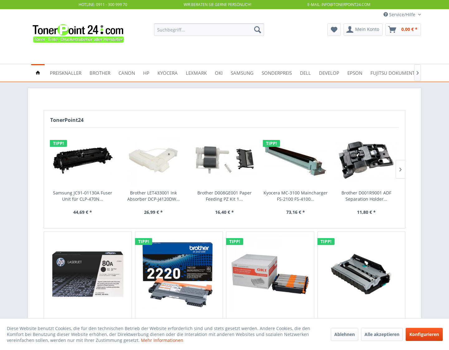 Aktuelle Website-Vorschau von Ihr Toner und Tinten Shop
