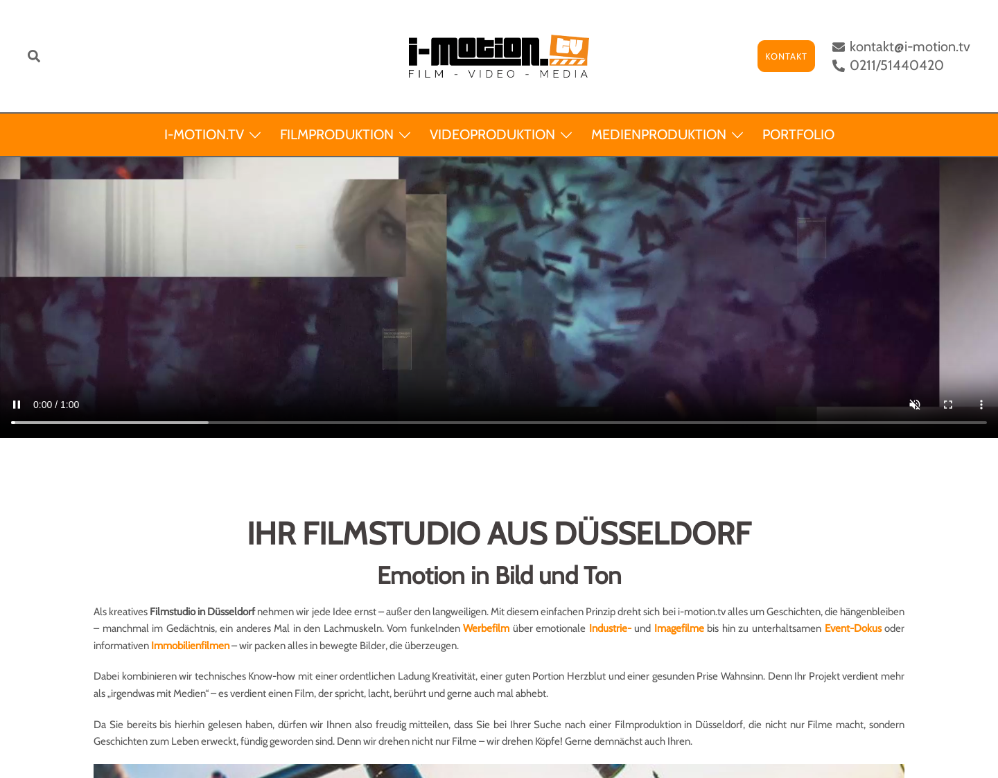 Aktuelle Website-Vorschau von Filmproduktion in Düsseldorf