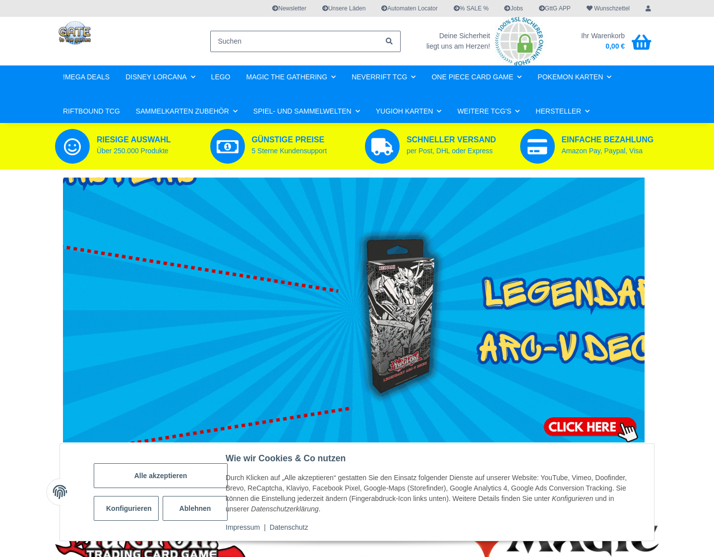 Aktuelle Website-Vorschau von Pokemon Karten Onlinestore