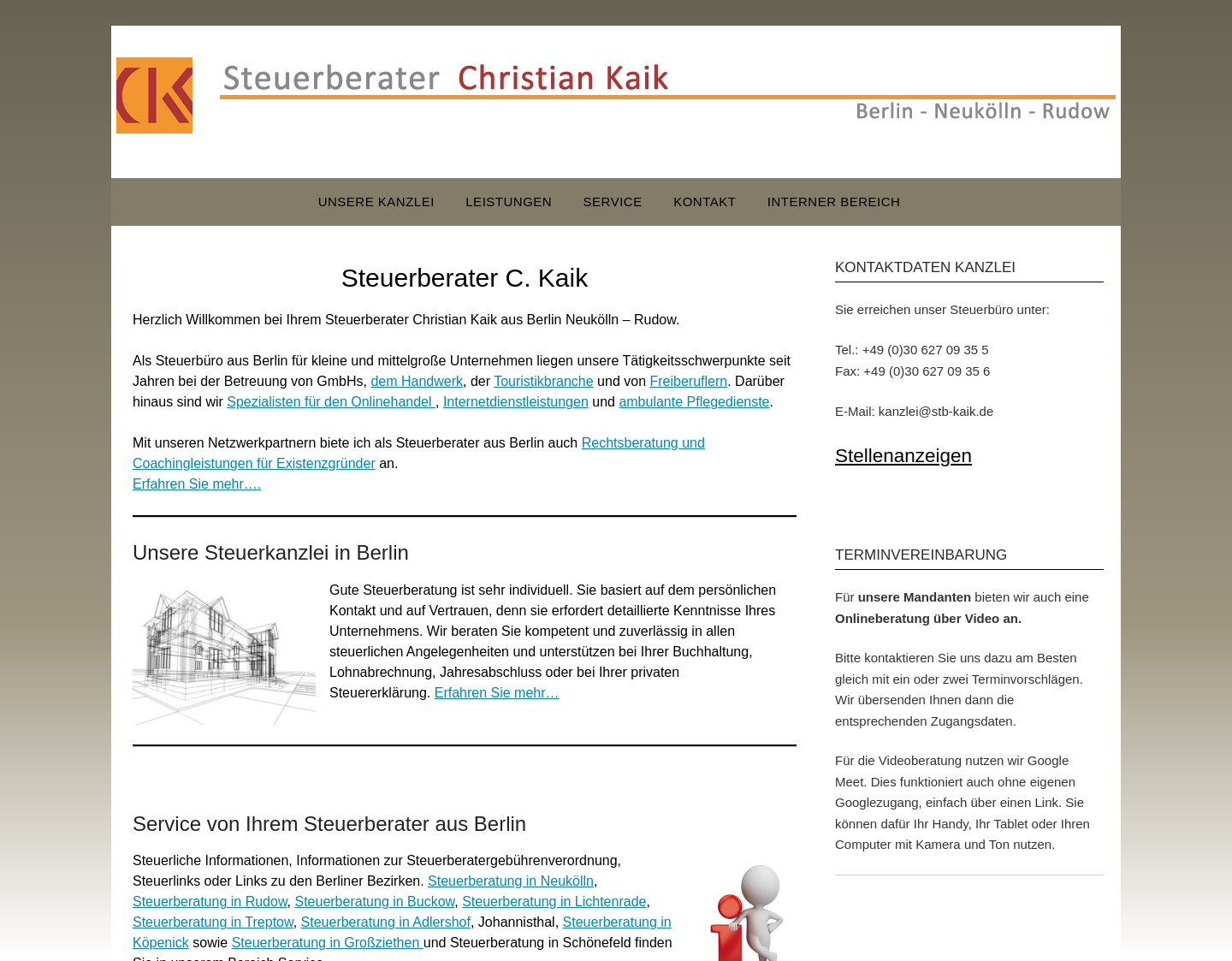 Aktuelle Website-Vorschau von Steuerberatung Rudow