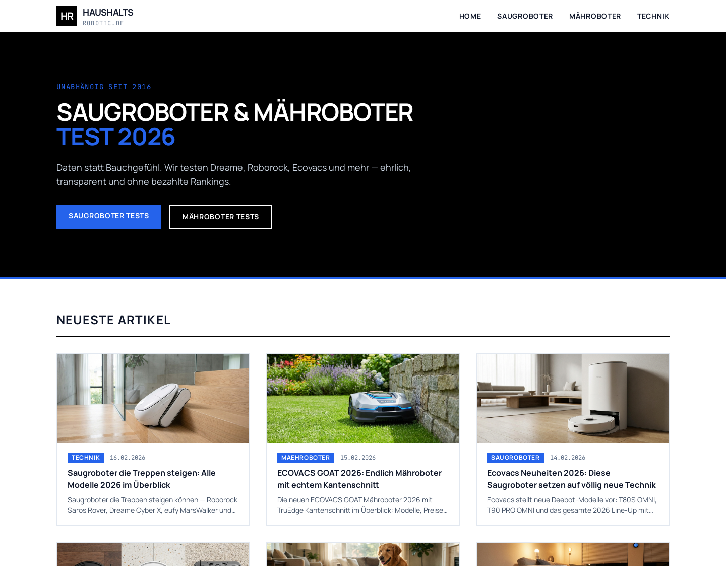 Aktuelle Website-Vorschau von Haushalts-Robotic.de