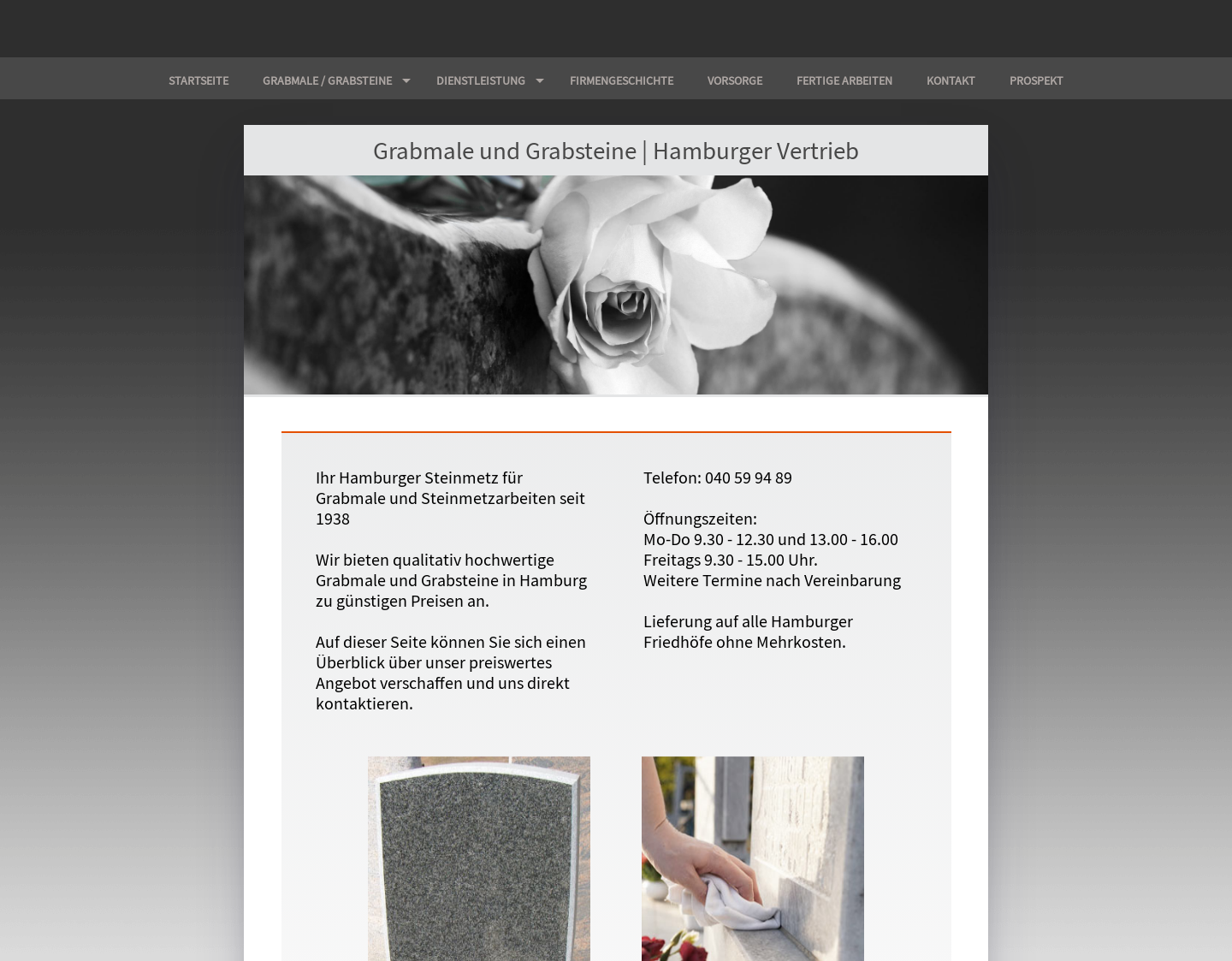 Aktuelle Website-Vorschau von Grabmale - Otto Ihlenfeld GmbH