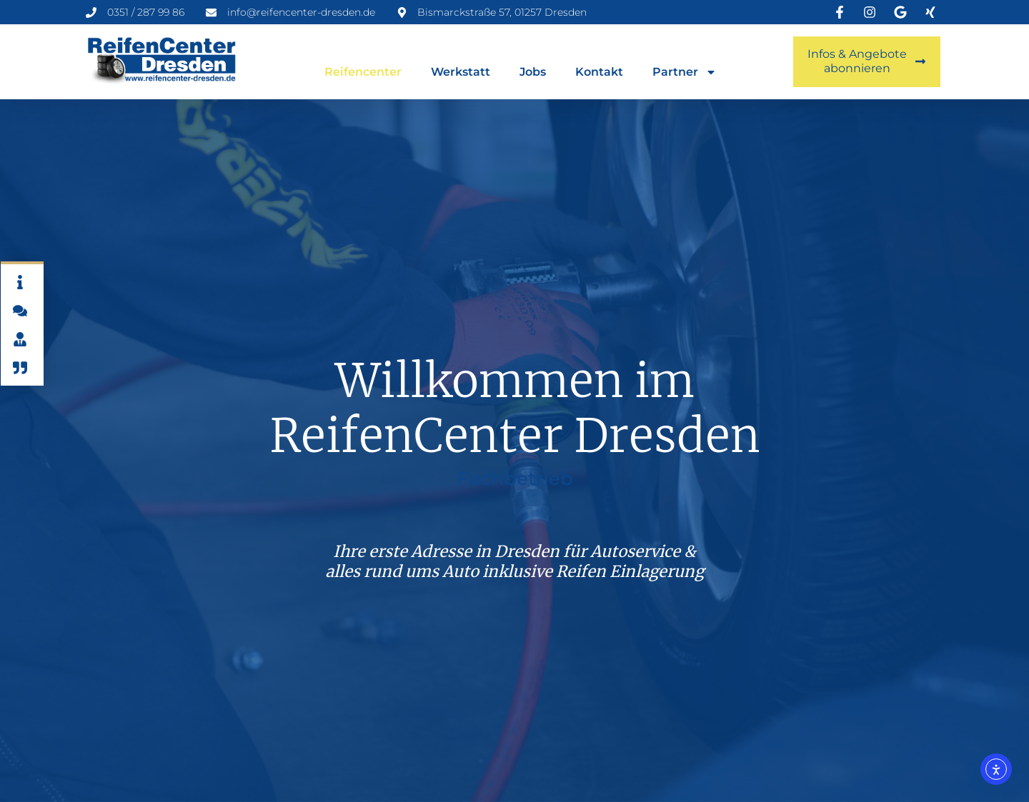 Aktuelle Website-Vorschau von Reifencenter Dresden