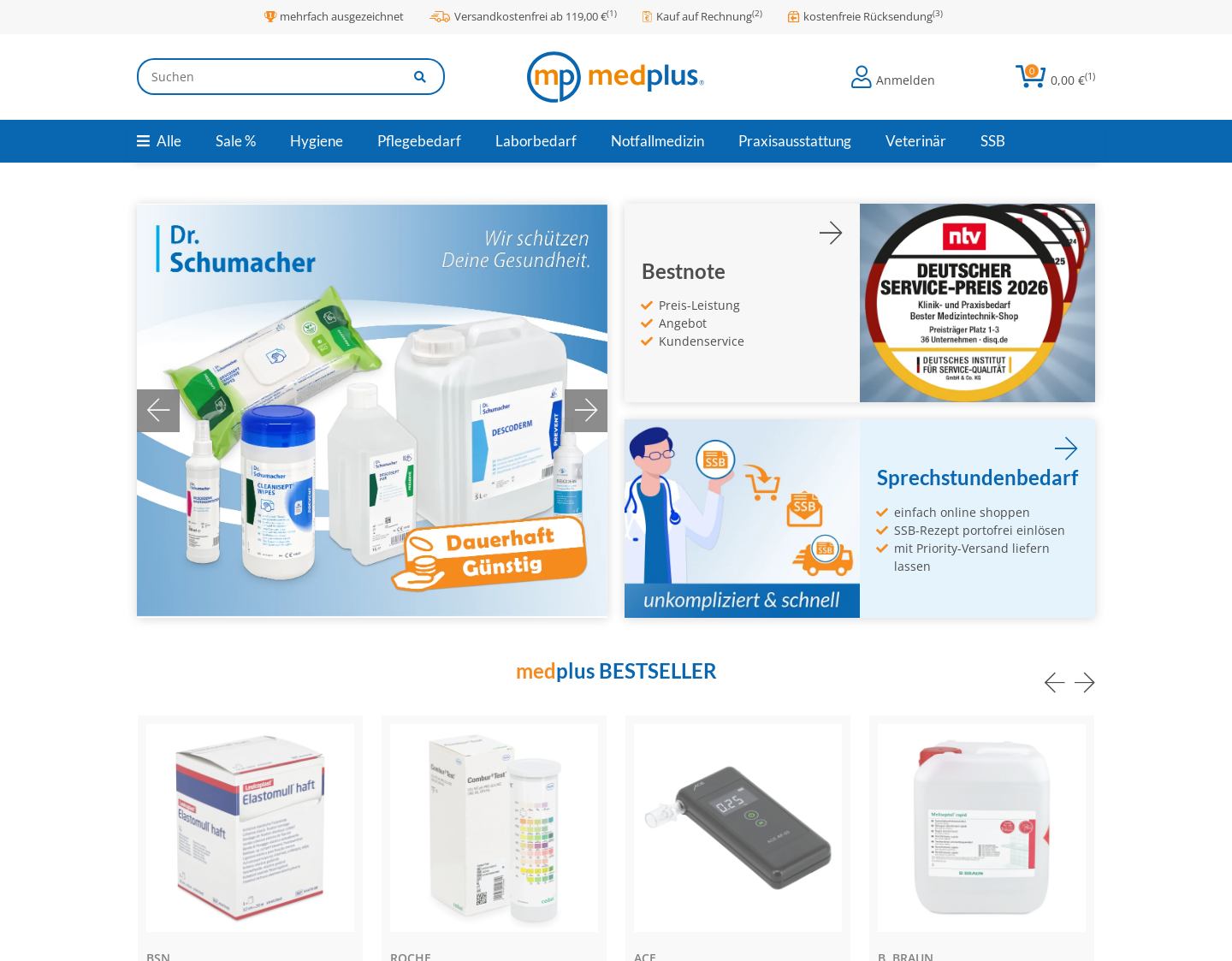 Aktuelle Website-Vorschau von Medizintechnik von MedPlus24