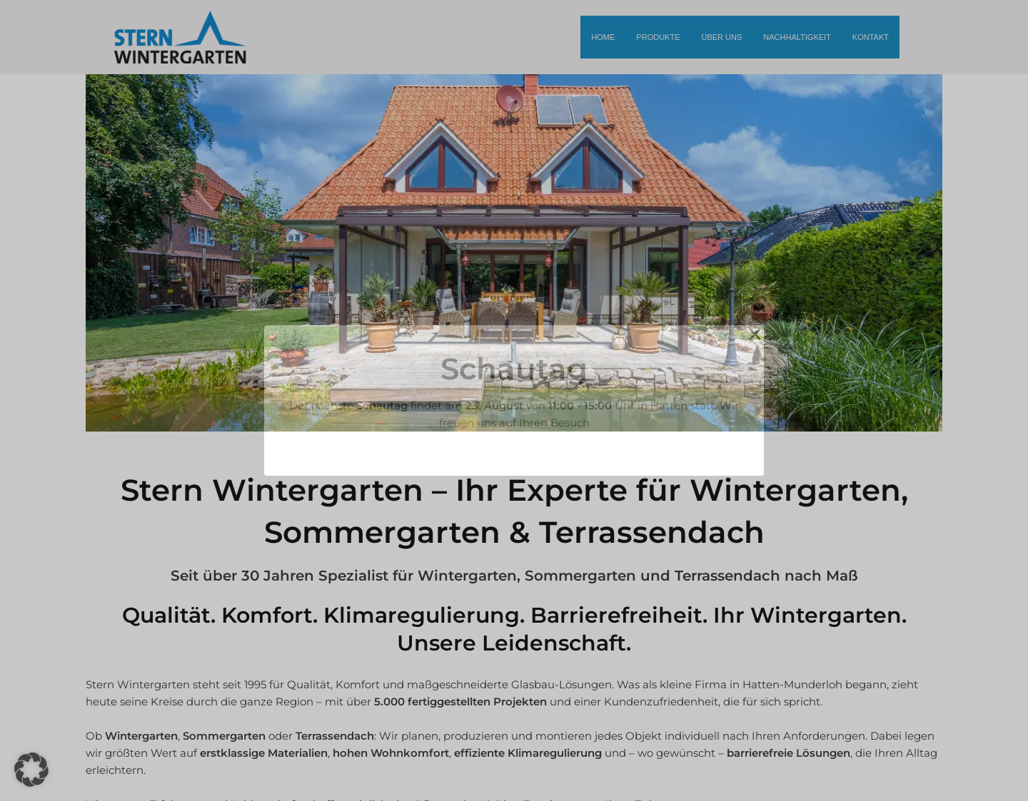 Aktuelle Website-Vorschau von Individuelle Fertigung von Wintergärten